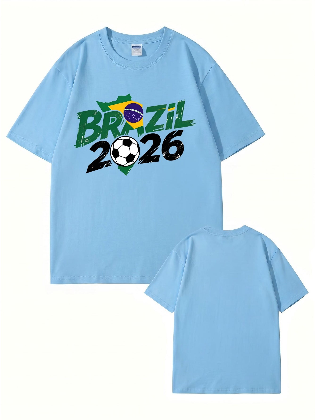 Brazil 2026 World Cup Soccer Graphic Print Premium Cotton T-Shirt