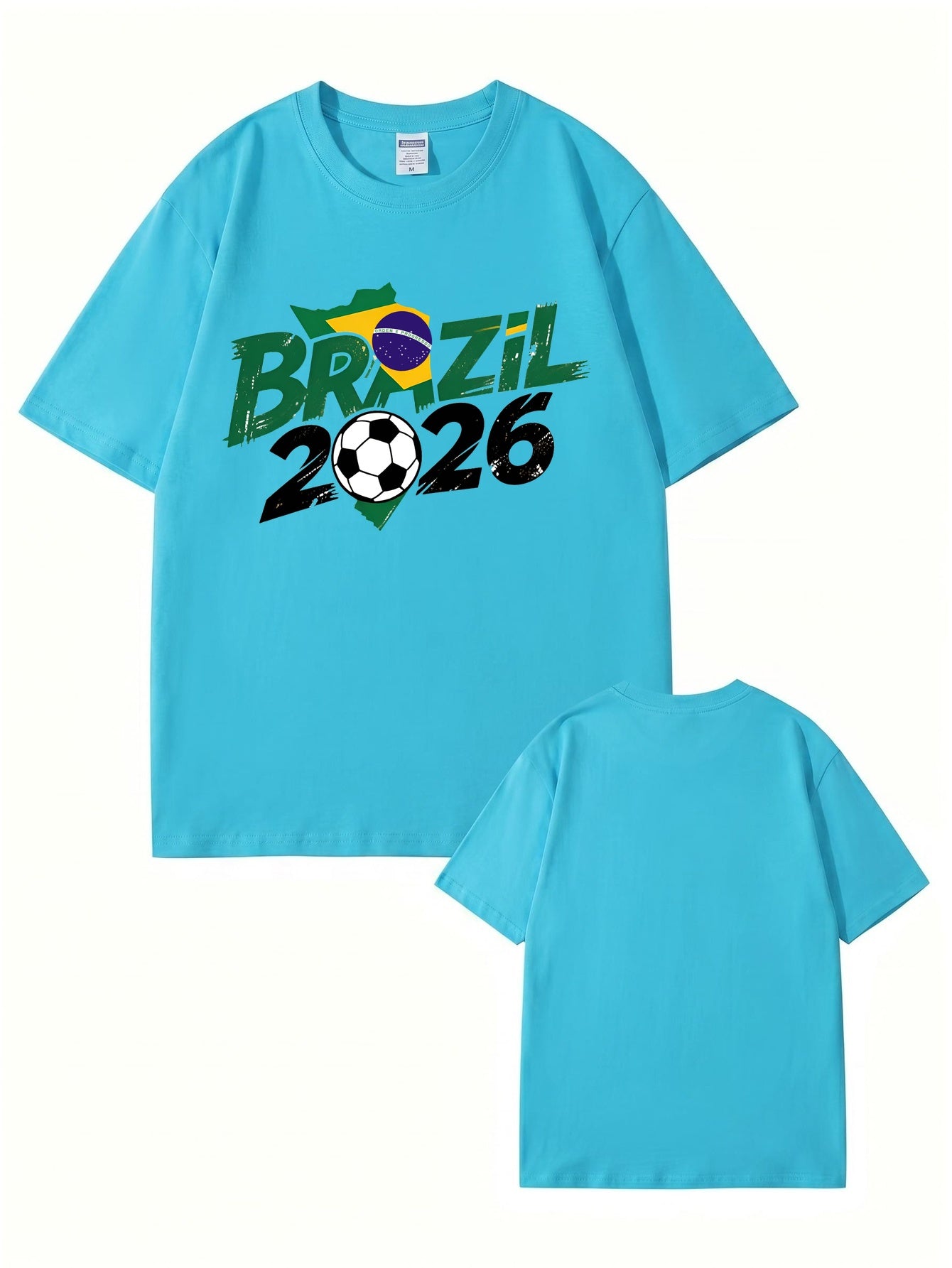 Brazil 2026 World Cup Soccer Graphic Print Premium Cotton T-Shirt