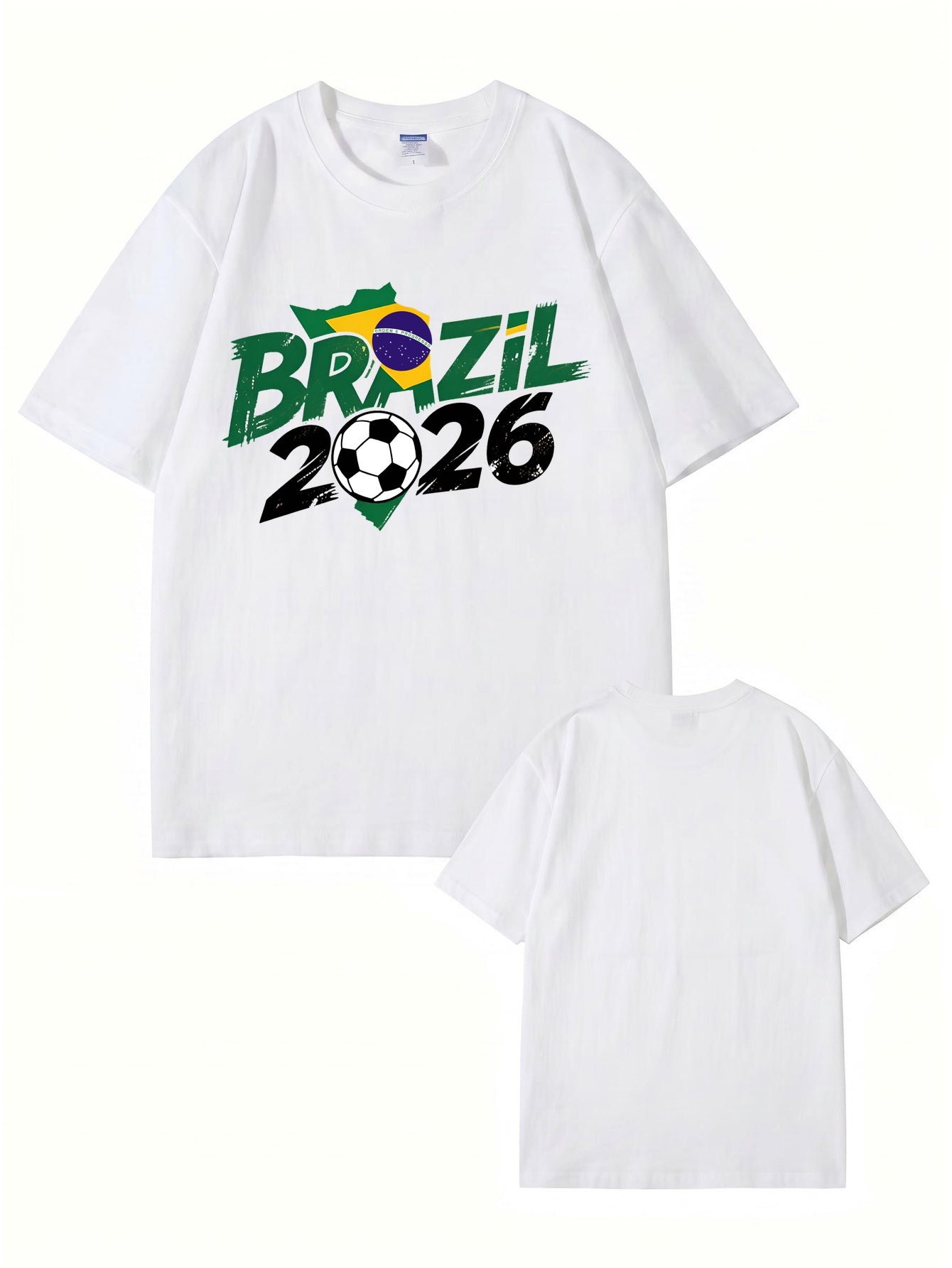 Brazil 2026 World Cup Soccer Graphic Print Premium Cotton T-Shirt