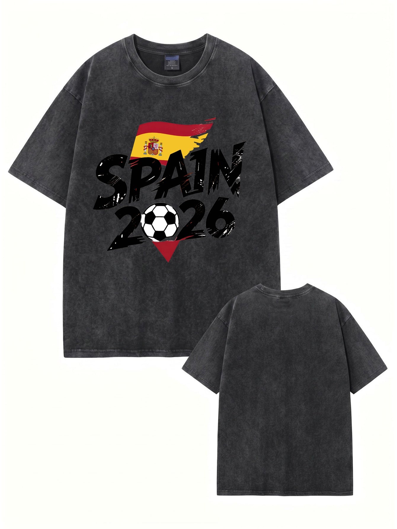 Spain 2026 Soccer Vintage Wash Cotton T-Shirt