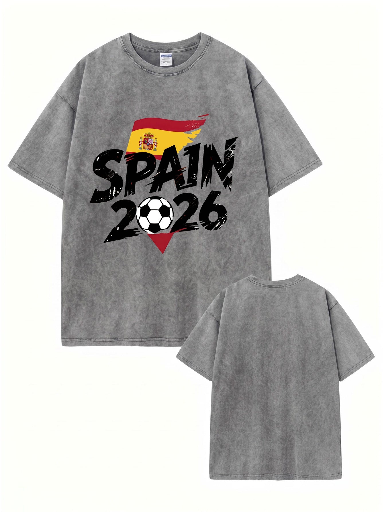 Spain 2026 Soccer Vintage Wash Cotton T-Shirt