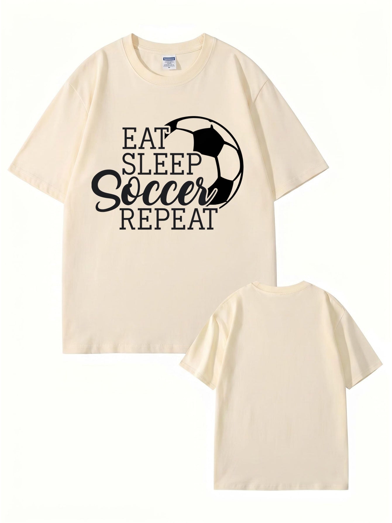 Eat Sleep Soccer Repeat Graphic T-Shirt - Premium Cotton Tee