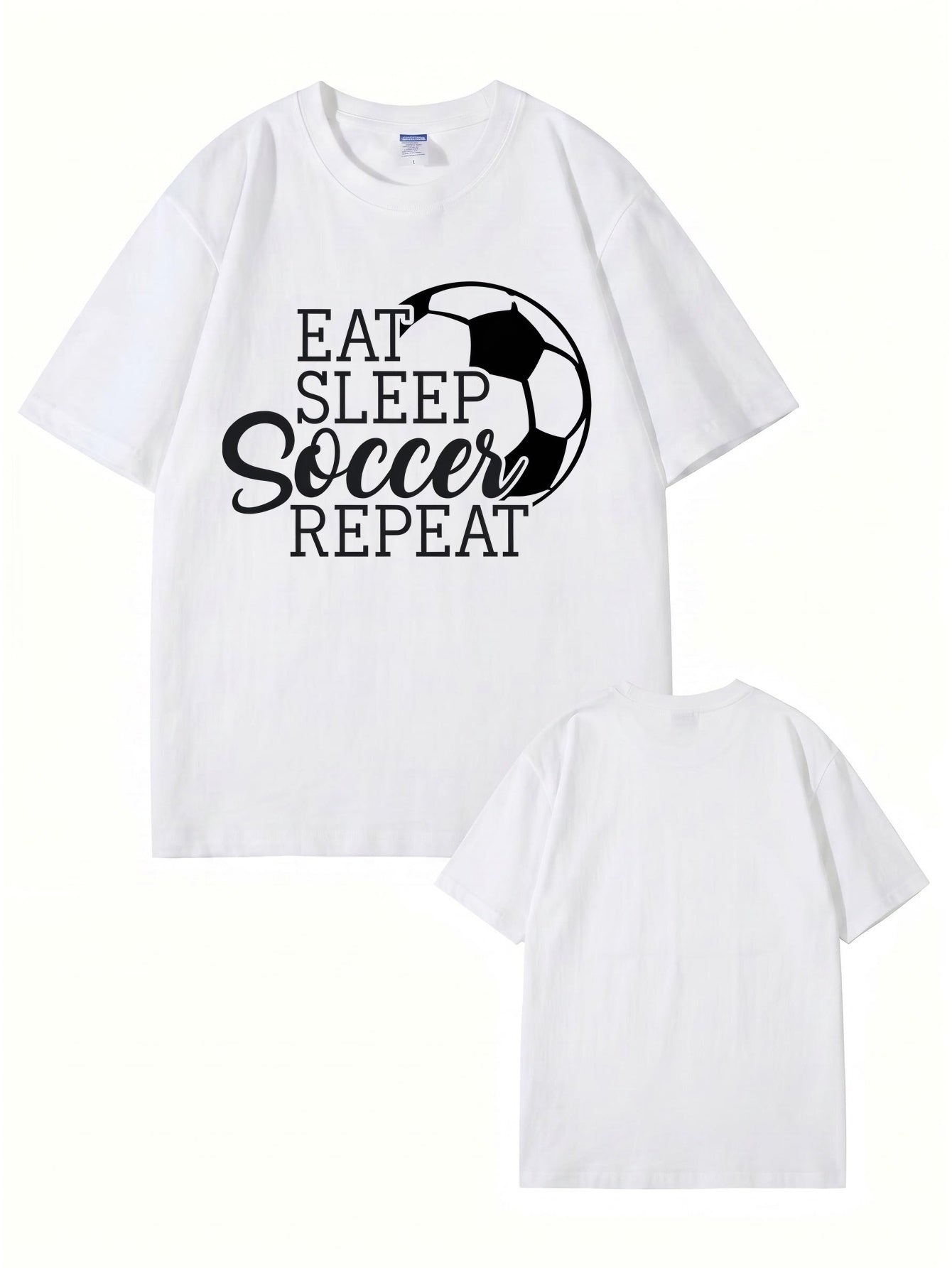 Eat Sleep Soccer Repeat Graphic T-Shirt - Premium Cotton Tee