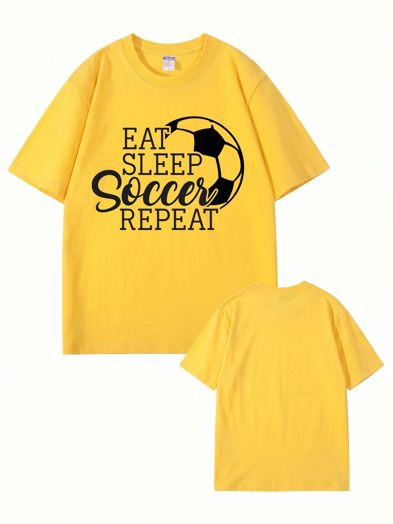 Eat Sleep Soccer Repeat Graphic T-Shirt - Premium Cotton Tee