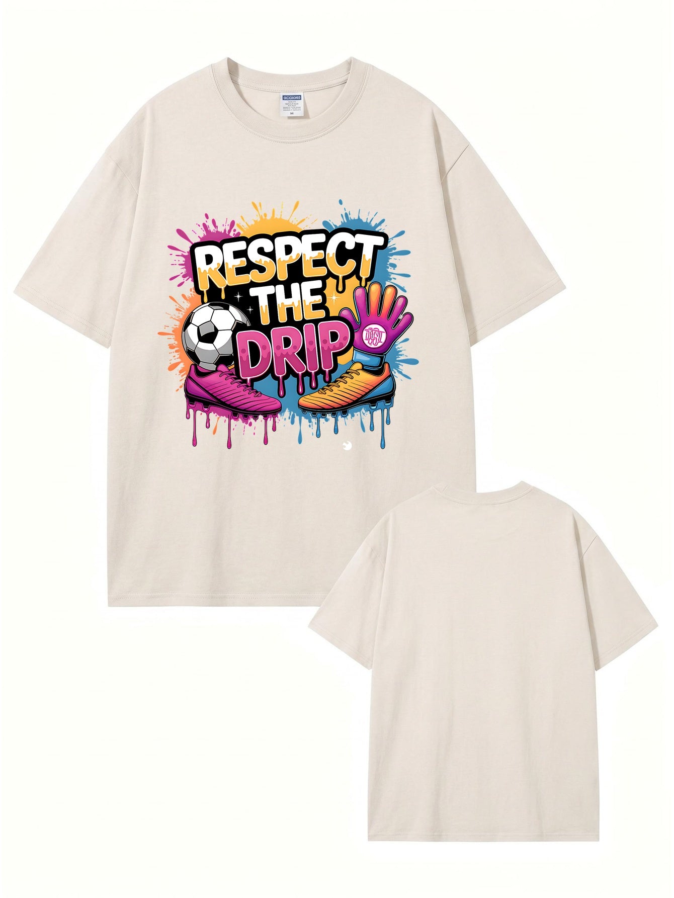 Respect The Drip Soccer Graphic Tee - Premium Heavyweight Washed Cotton
