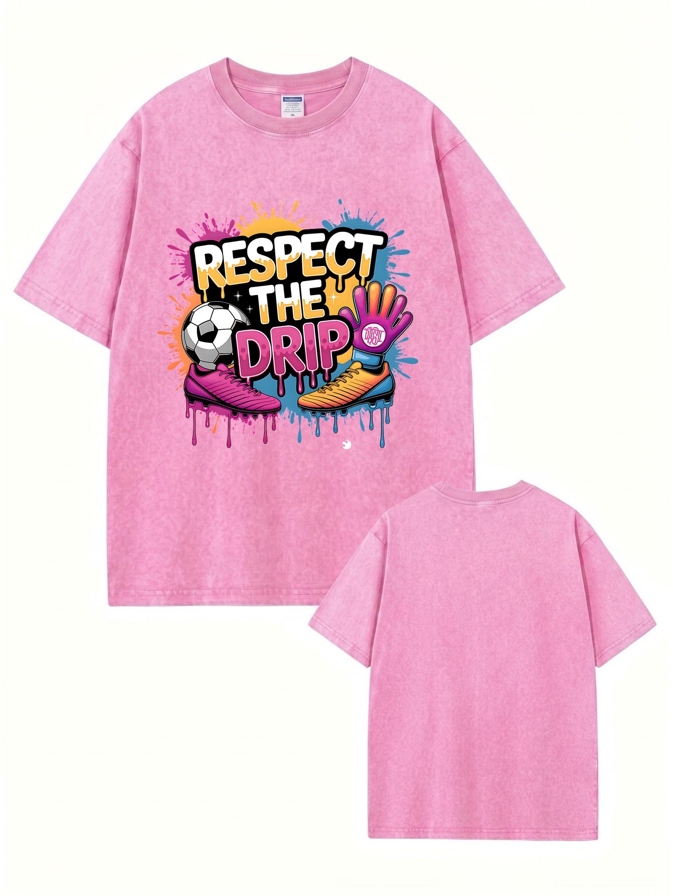 Respect The Drip Soccer Graphic Tee - Premium Heavyweight Washed Cotton
