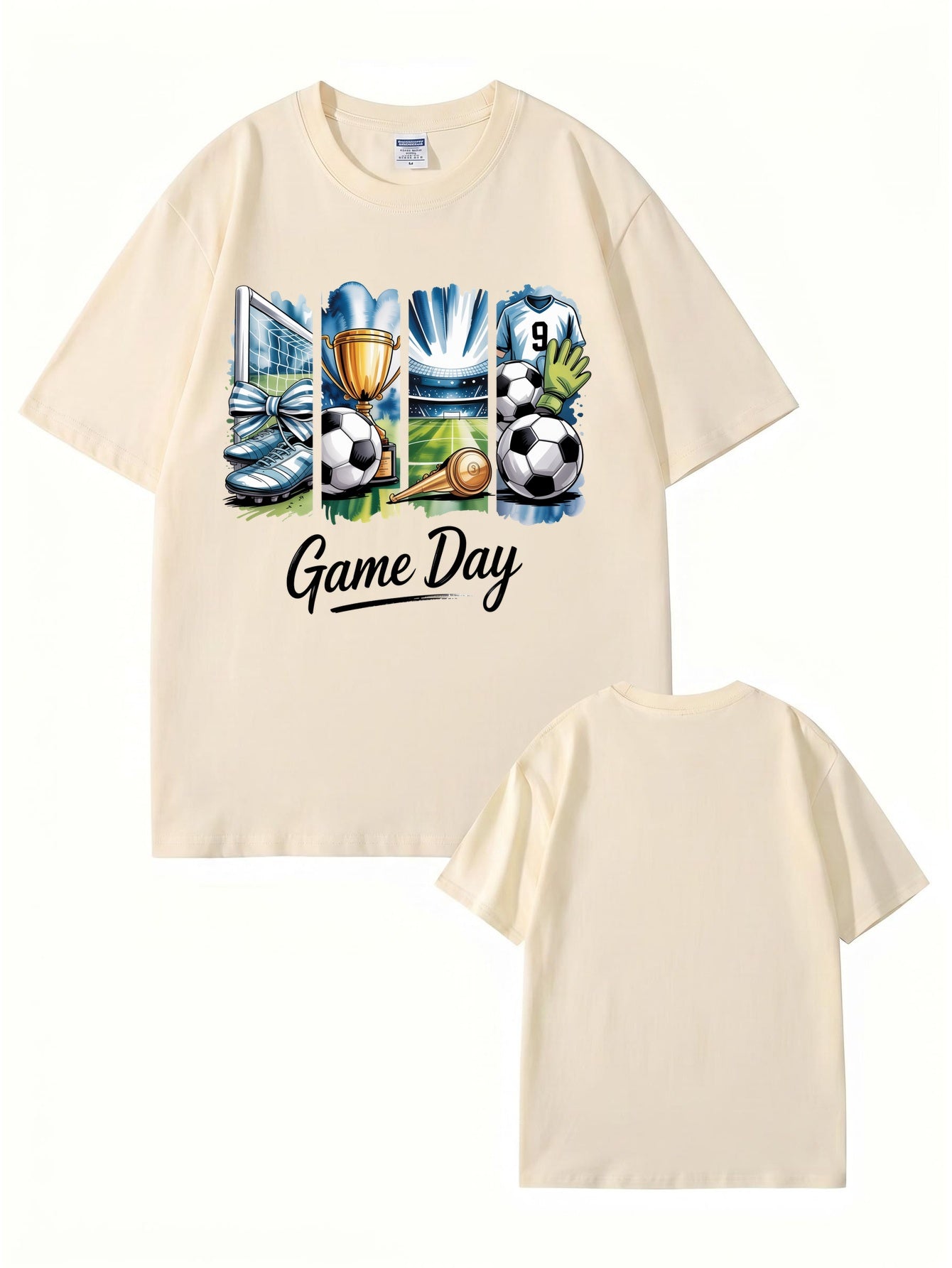 Game Day Graphic Print T-Shirt - Premium Cotton Soccer Fan Apparel