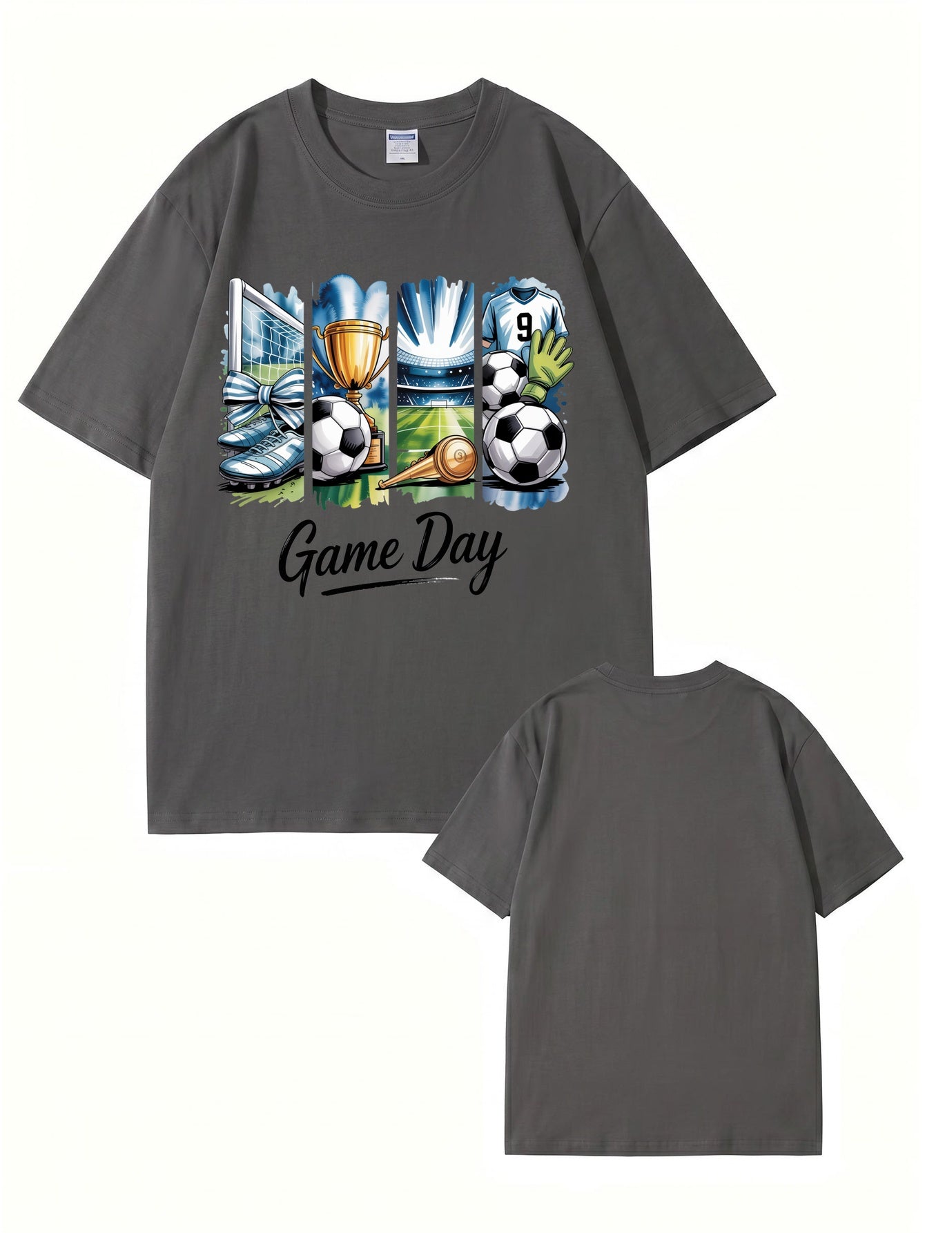 Game Day Graphic Print T-Shirt - Premium Cotton Soccer Fan Apparel