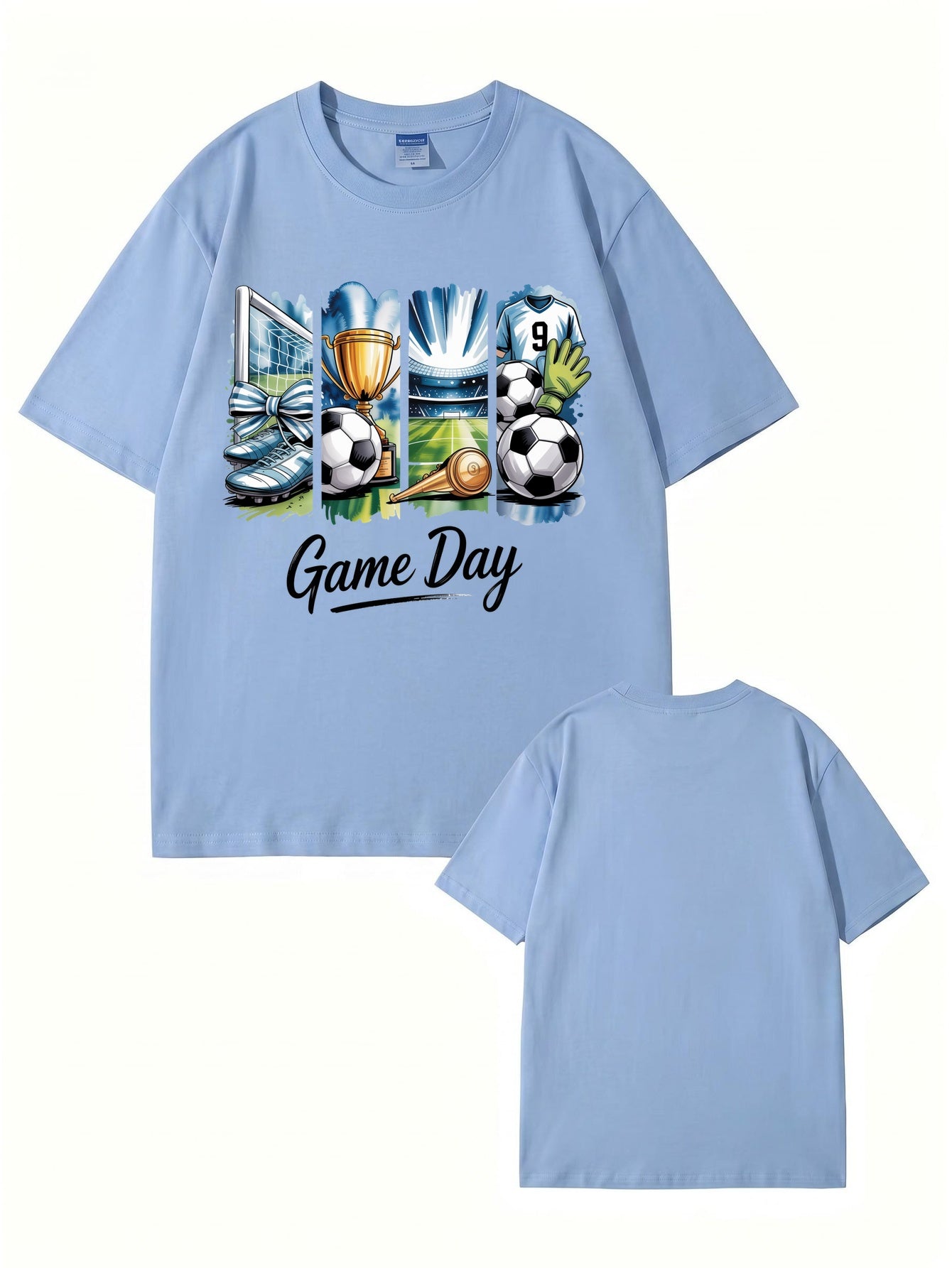 Game Day Graphic Print T-Shirt - Premium Cotton Soccer Fan Apparel