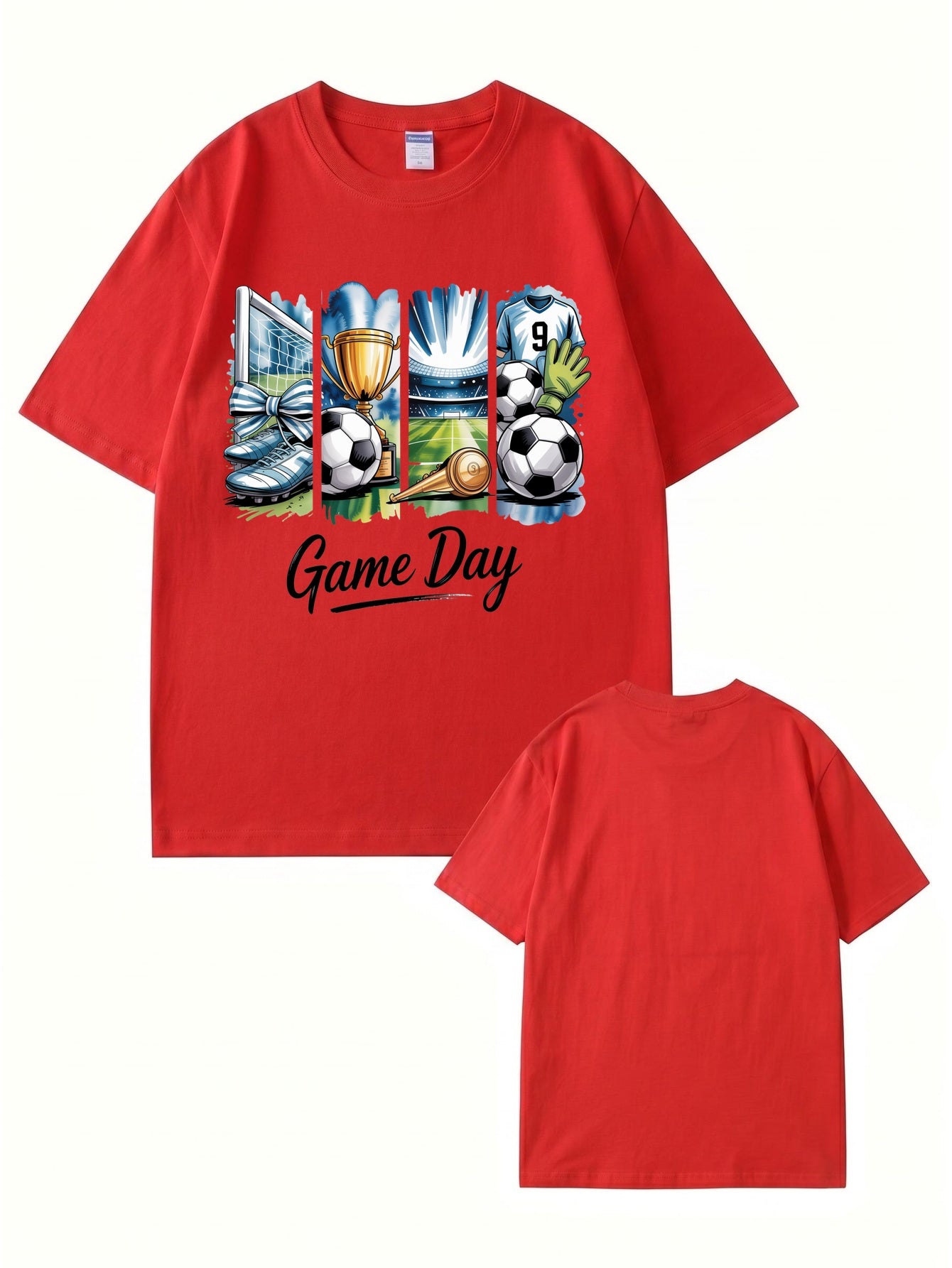Game Day Graphic Print T-Shirt - Premium Cotton Soccer Fan Apparel