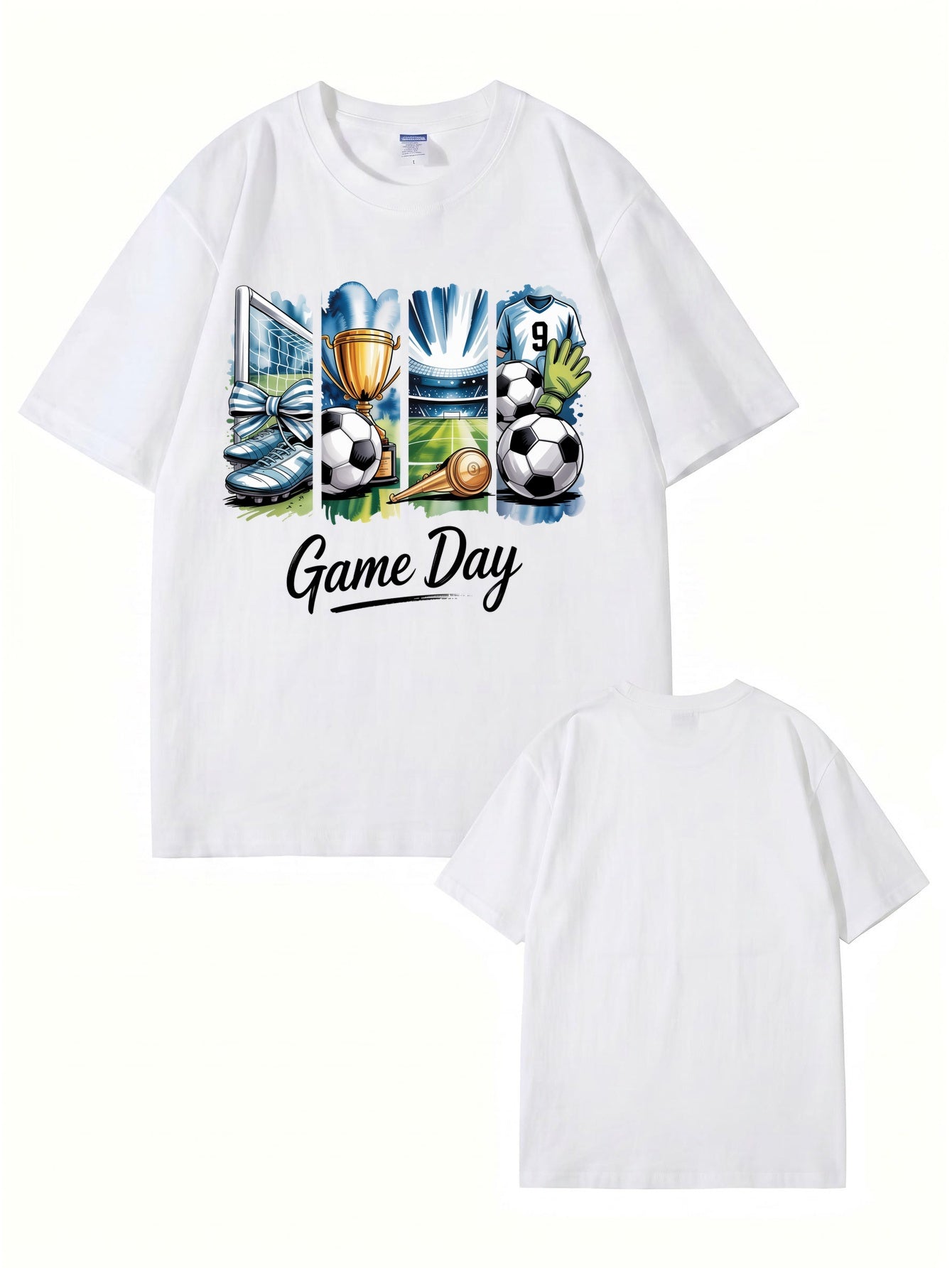 Game Day Graphic Print T-Shirt - Premium Cotton Soccer Fan Apparel