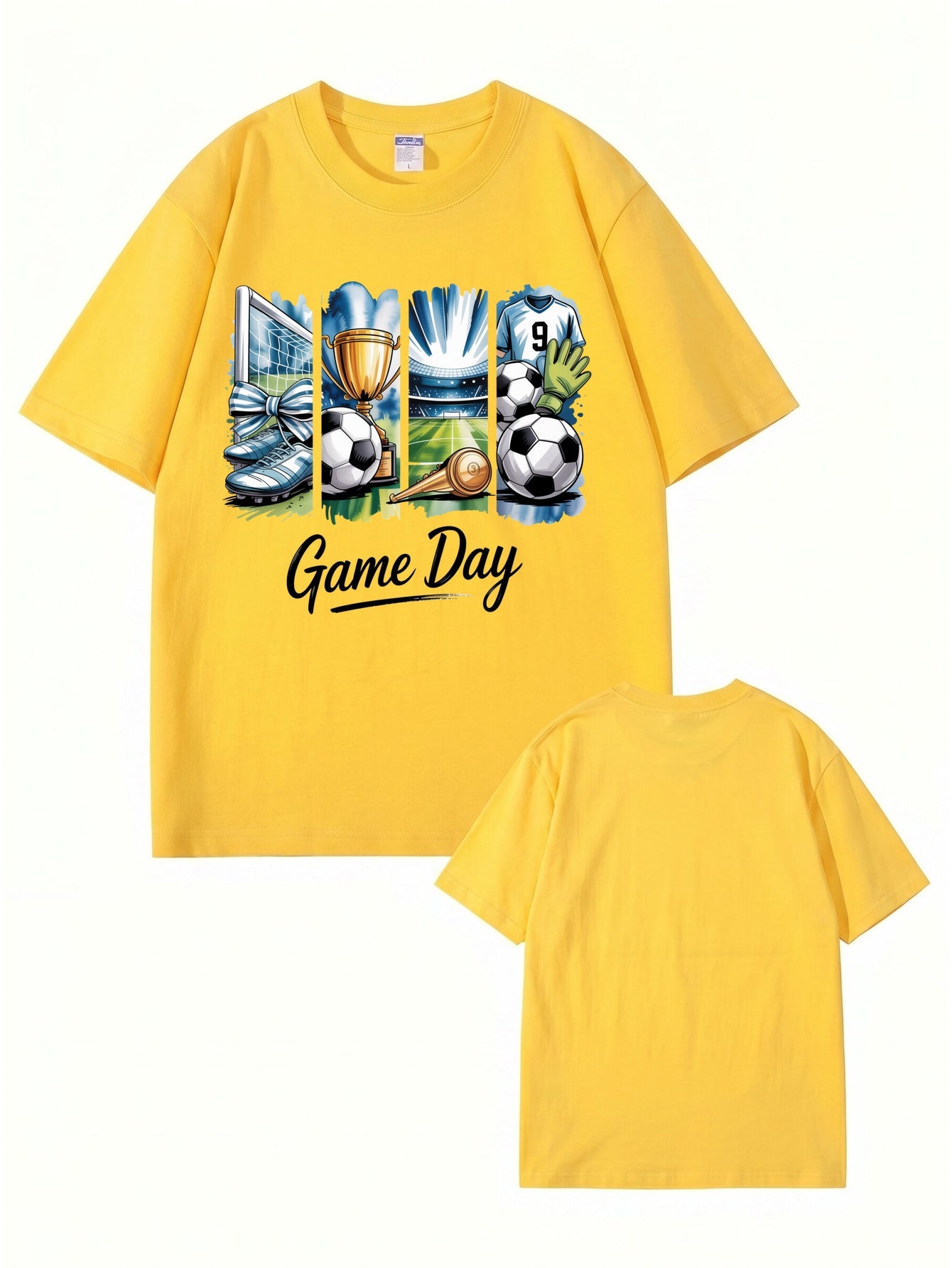 Game Day Graphic Print T-Shirt - Premium Cotton Soccer Fan Apparel