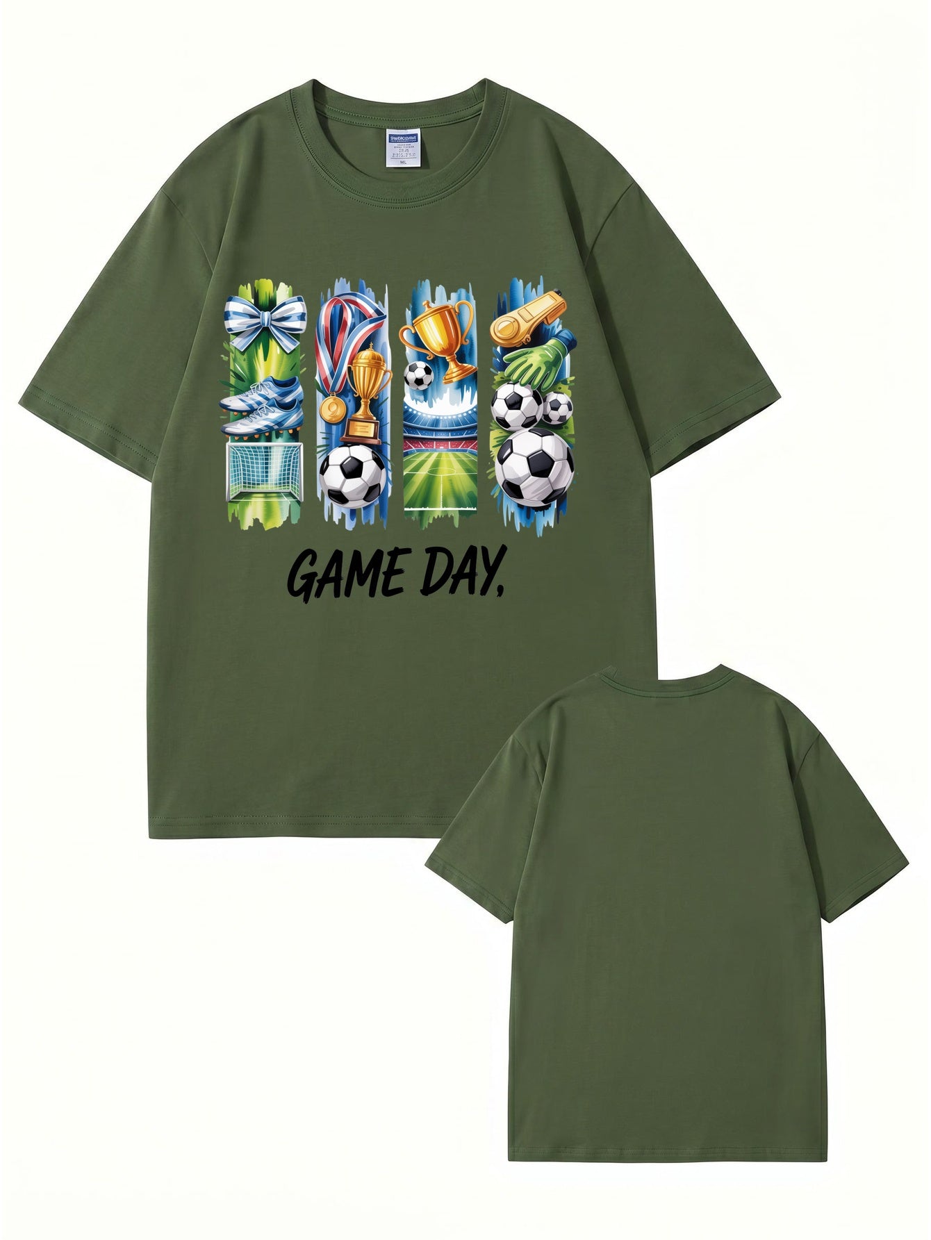 GAME DAY Soccer Graphic Print T-Shirt - Premium 200GSM Cotton Tee