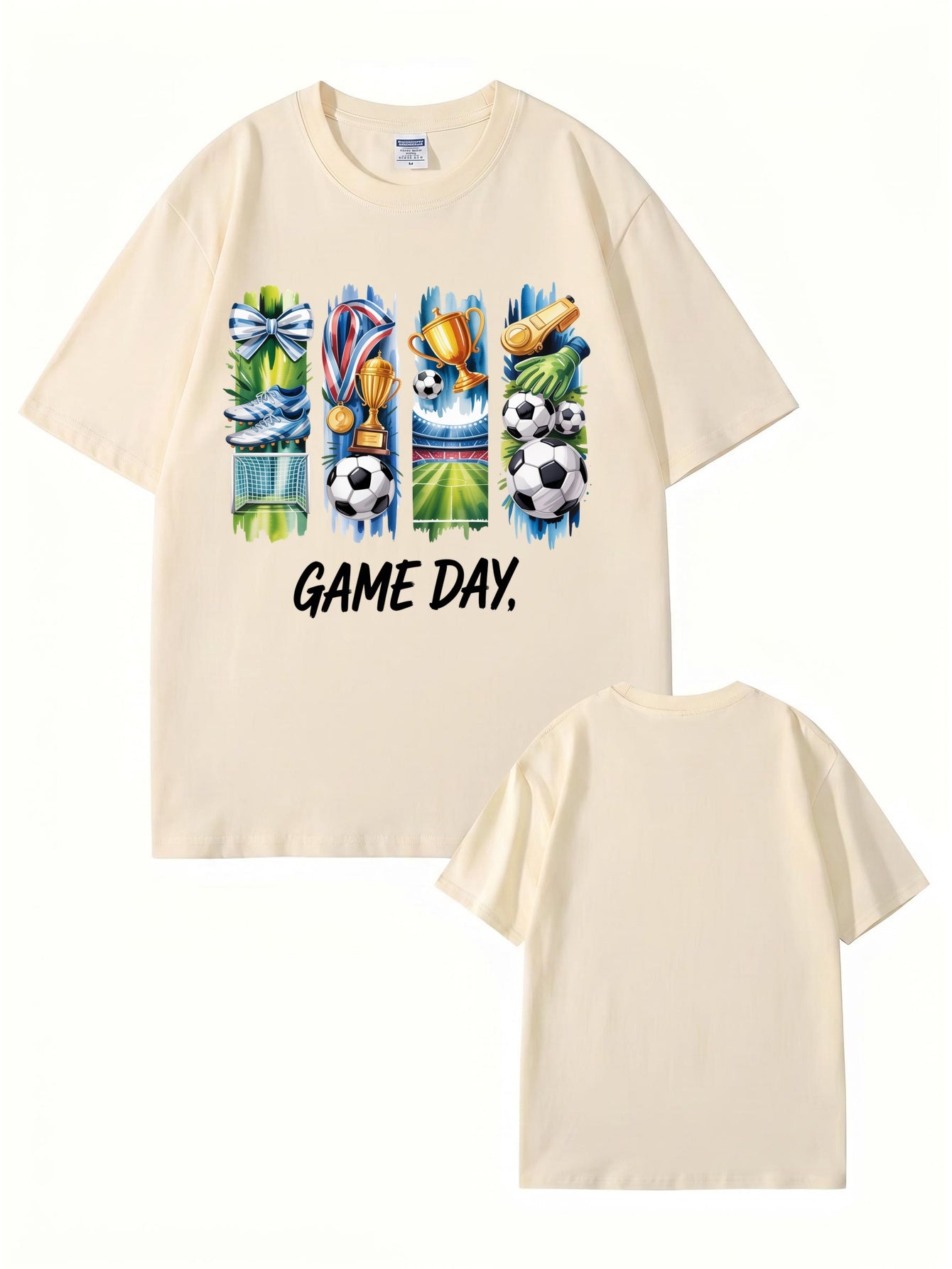 GAME DAY Soccer Graphic Print T-Shirt - Premium 200GSM Cotton Tee