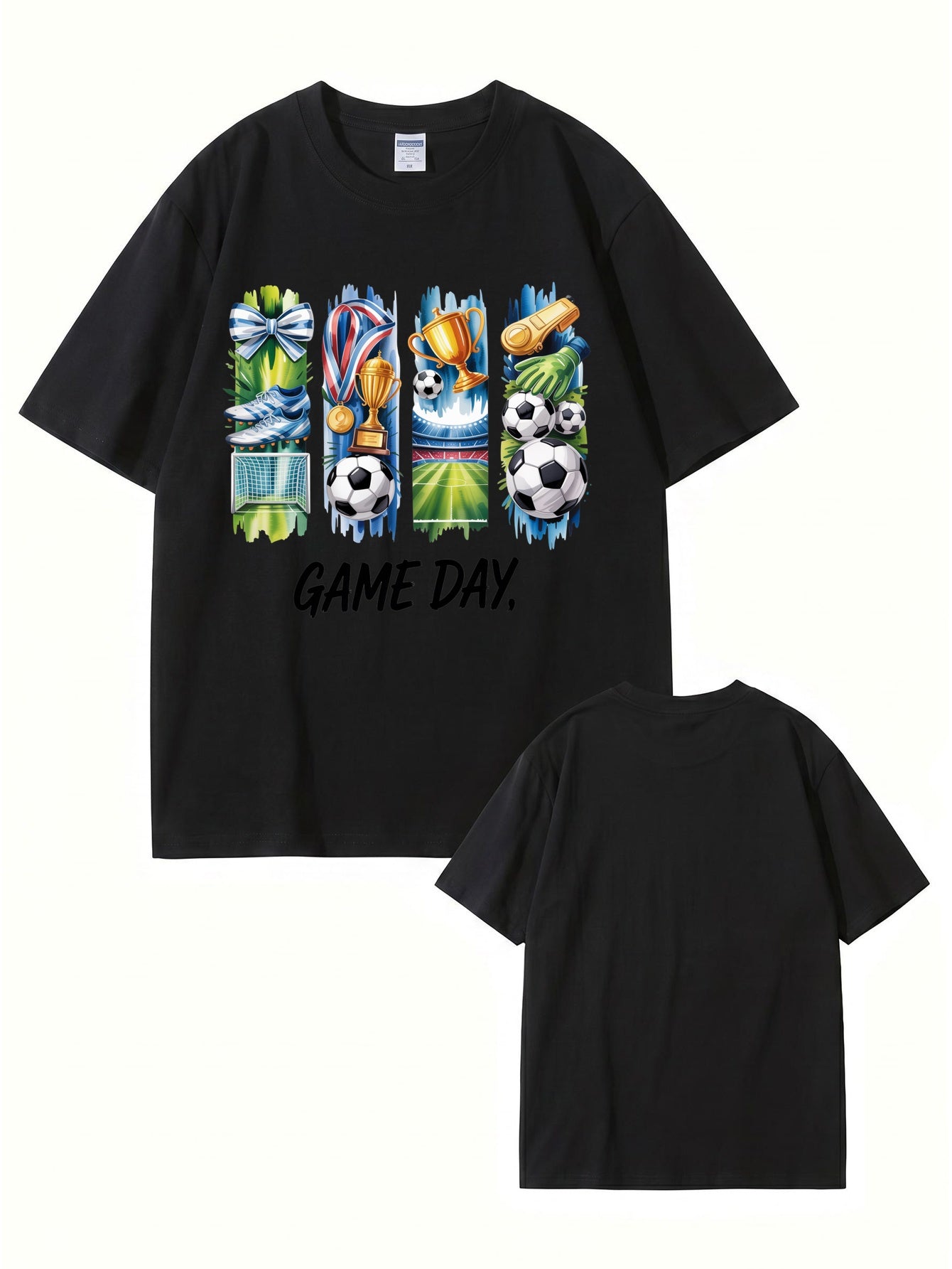 GAME DAY Soccer Graphic Print T-Shirt - Premium 200GSM Cotton Tee