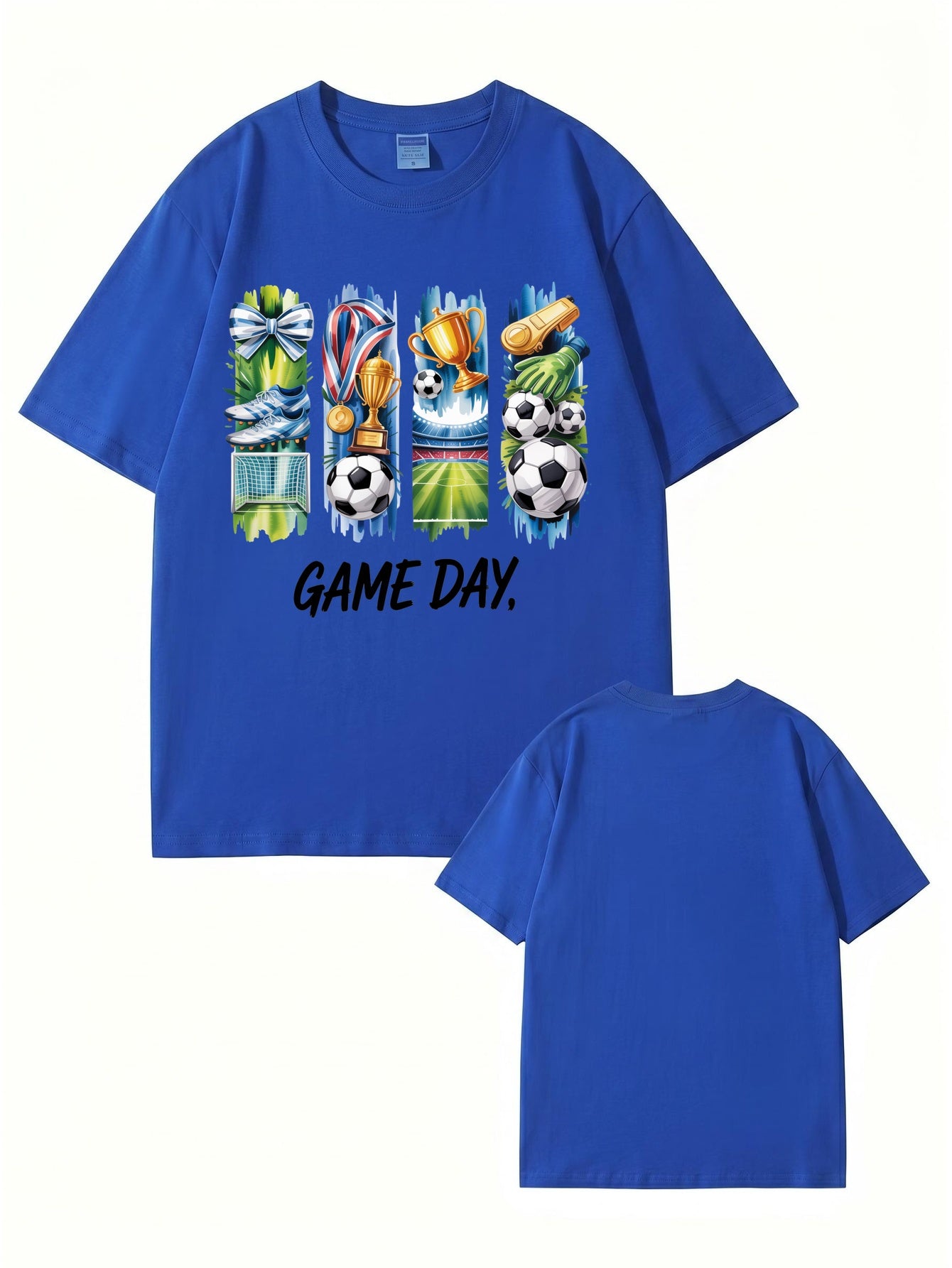 GAME DAY Soccer Graphic Print T-Shirt - Premium 200GSM Cotton Tee