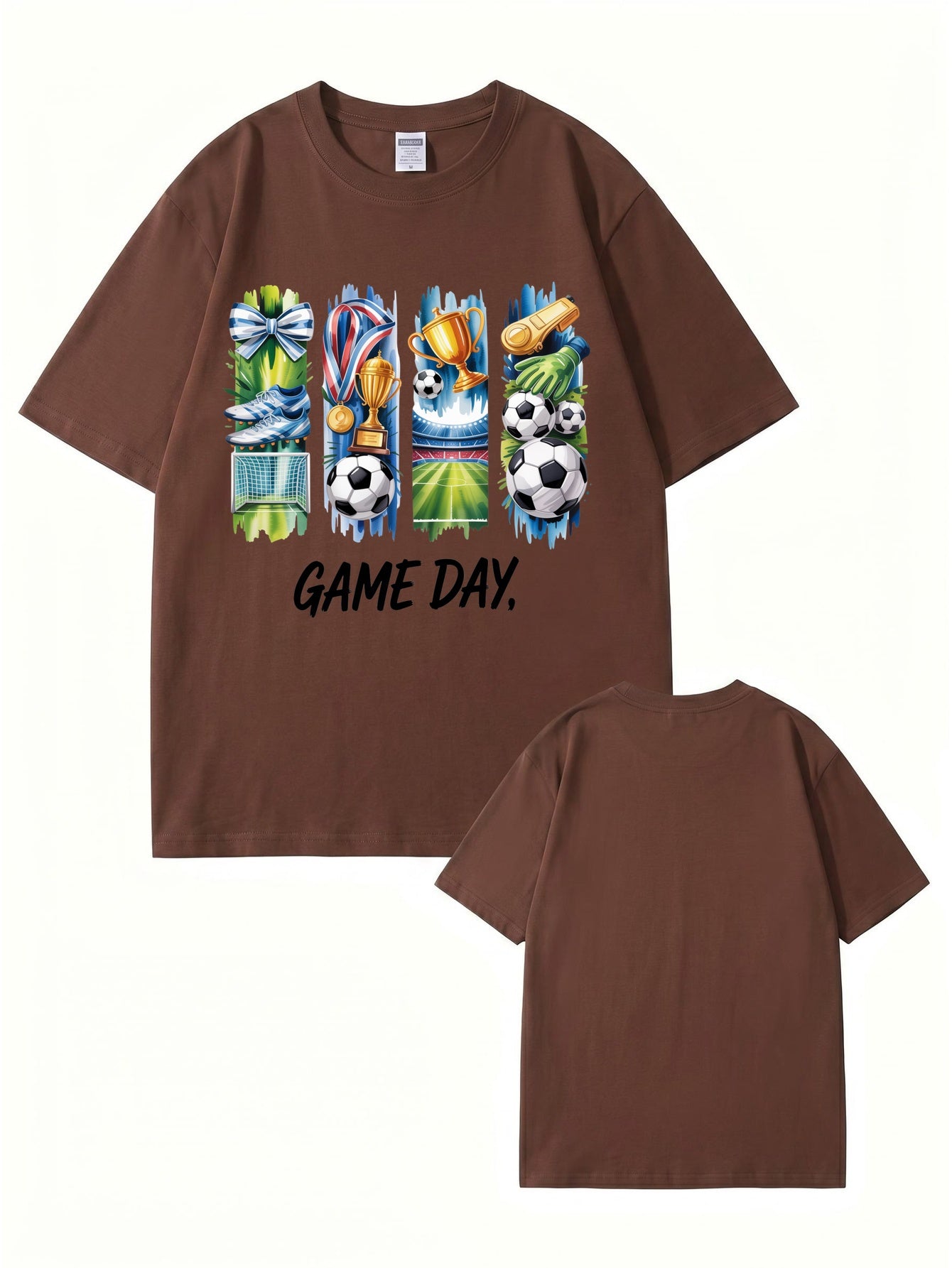 GAME DAY Soccer Graphic Print T-Shirt - Premium 200GSM Cotton Tee