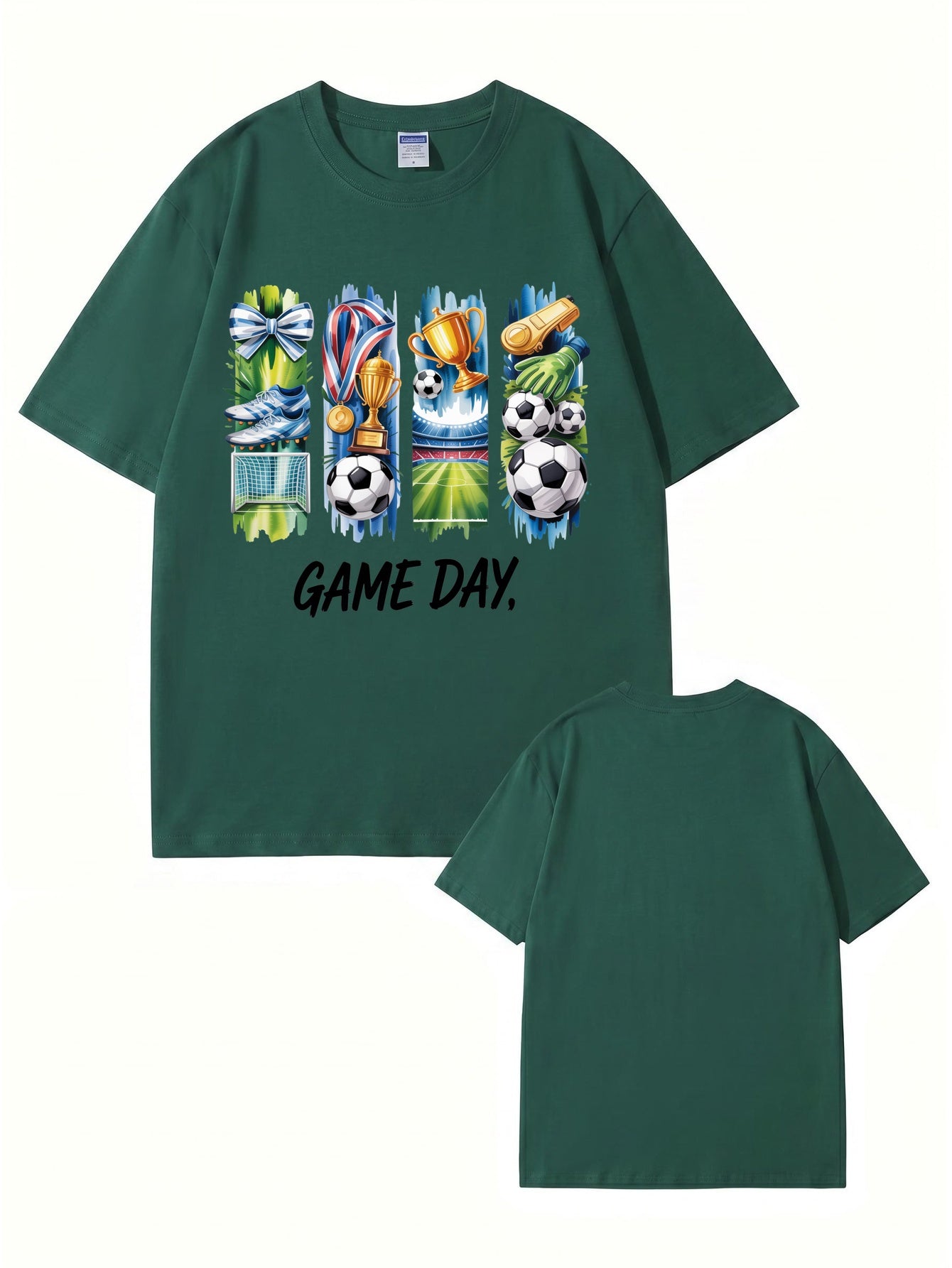 GAME DAY Soccer Graphic Print T-Shirt - Premium 200GSM Cotton Tee