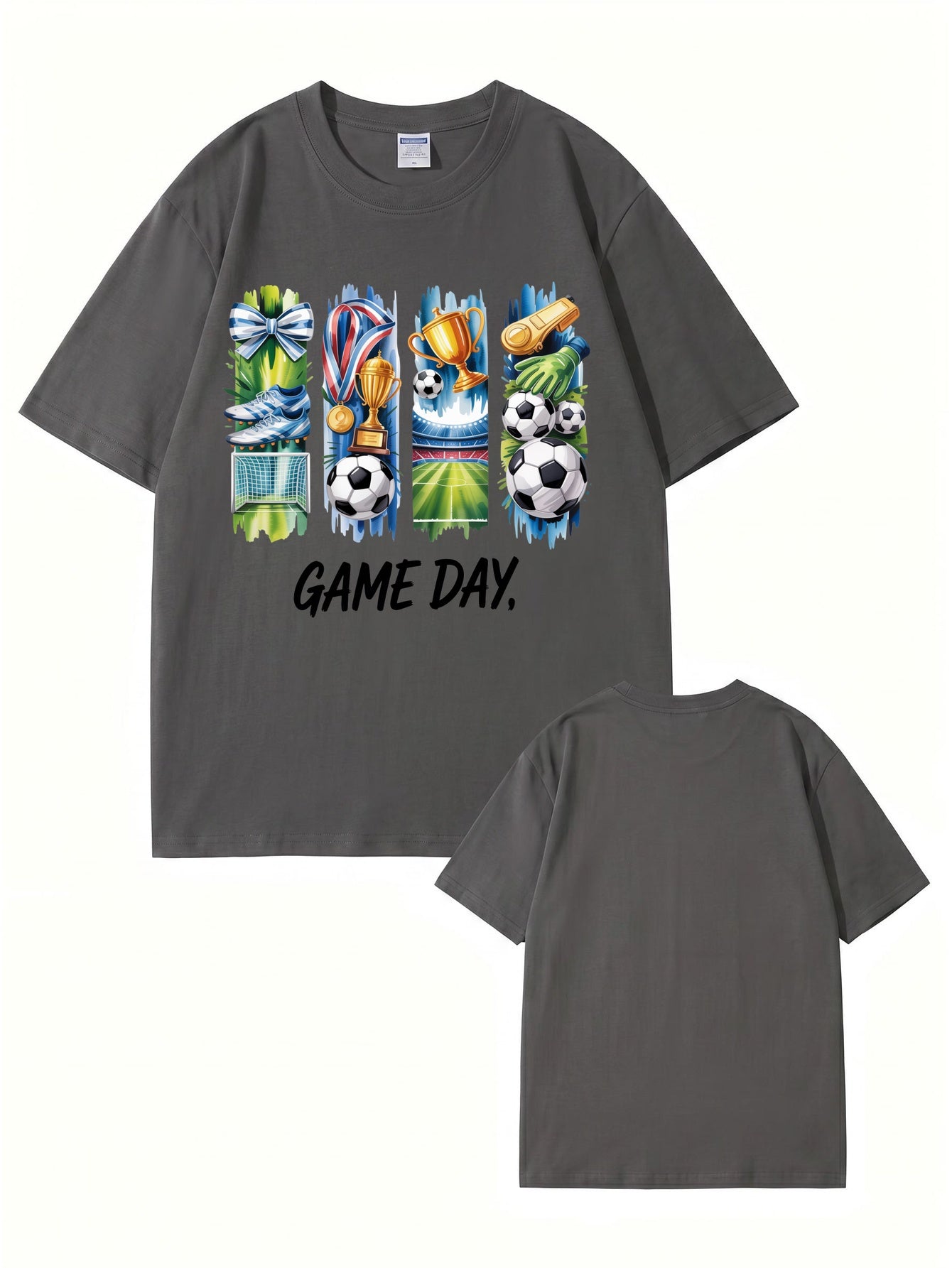 GAME DAY Soccer Graphic Print T-Shirt - Premium 200GSM Cotton Tee