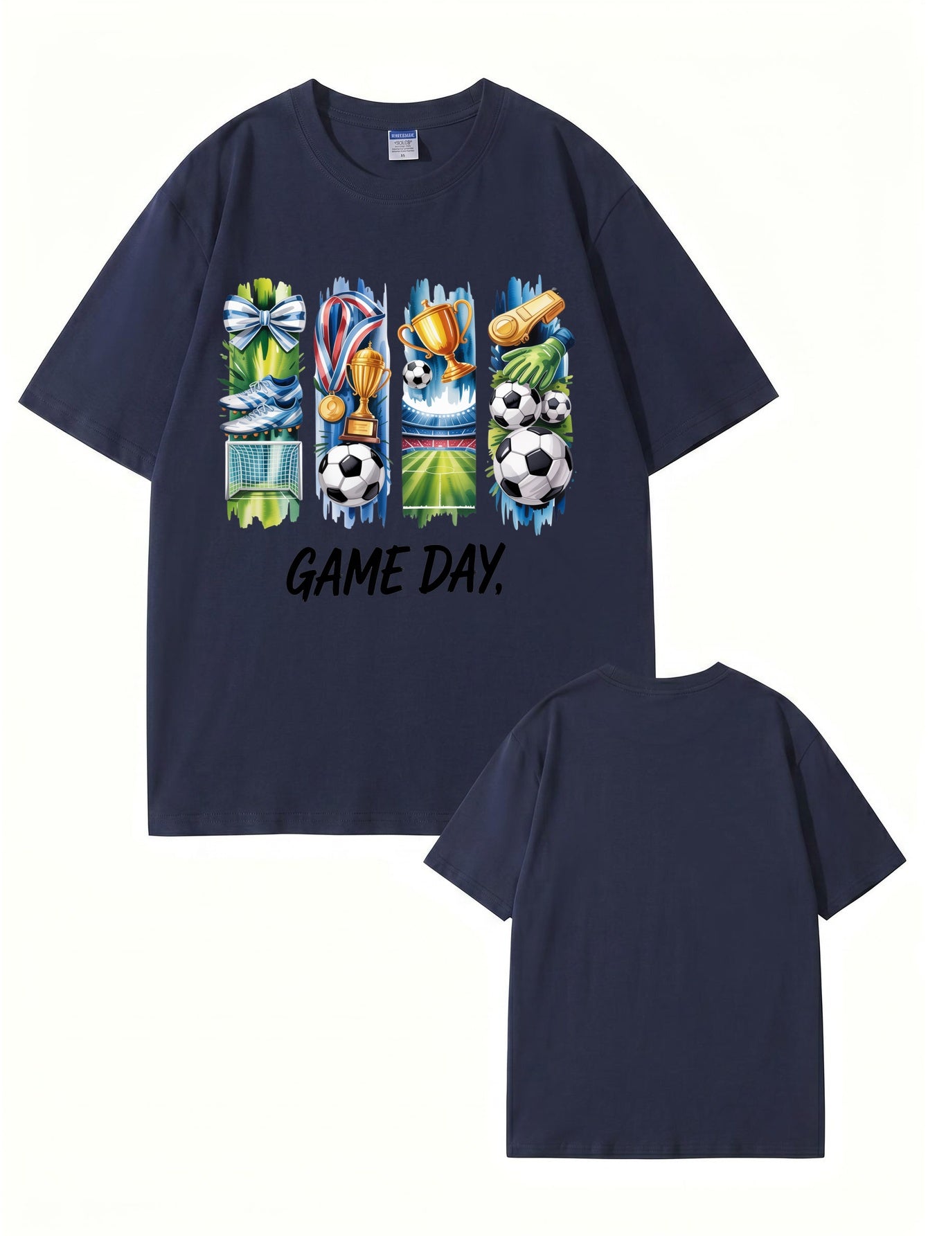 GAME DAY Soccer Graphic Print T-Shirt - Premium 200GSM Cotton Tee
