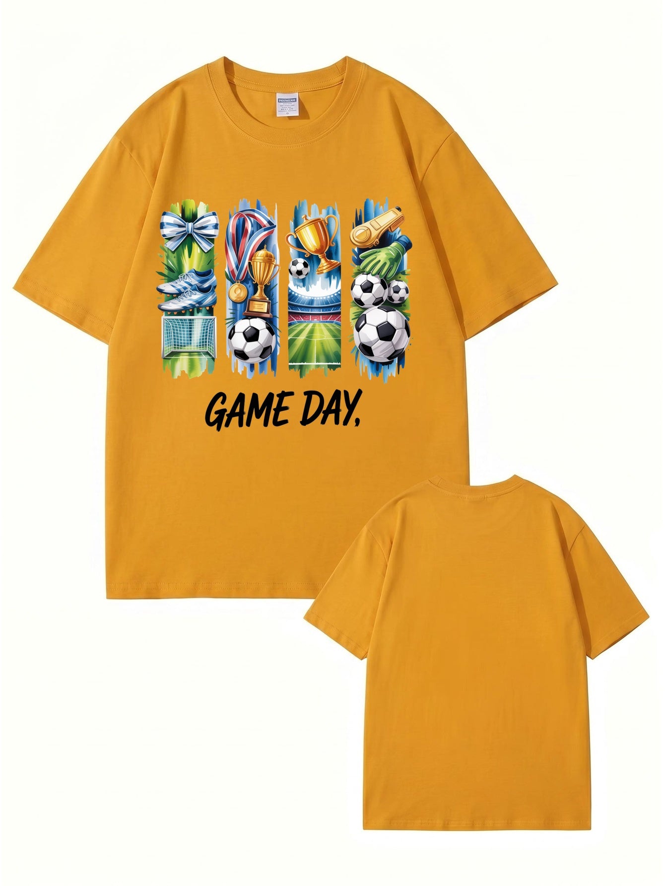 GAME DAY Soccer Graphic Print T-Shirt - Premium 200GSM Cotton Tee