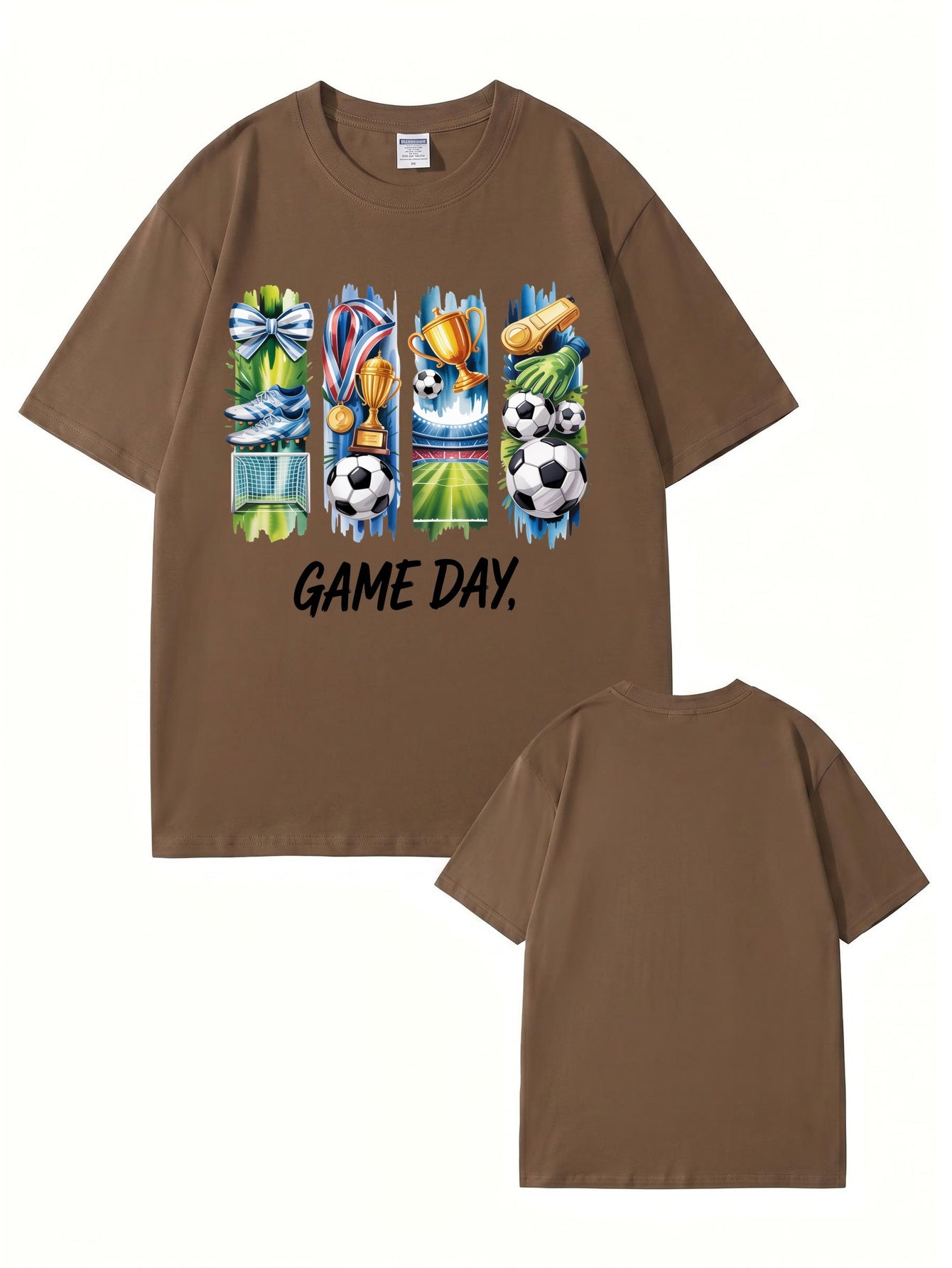GAME DAY Soccer Graphic Print T-Shirt - Premium 200GSM Cotton Tee