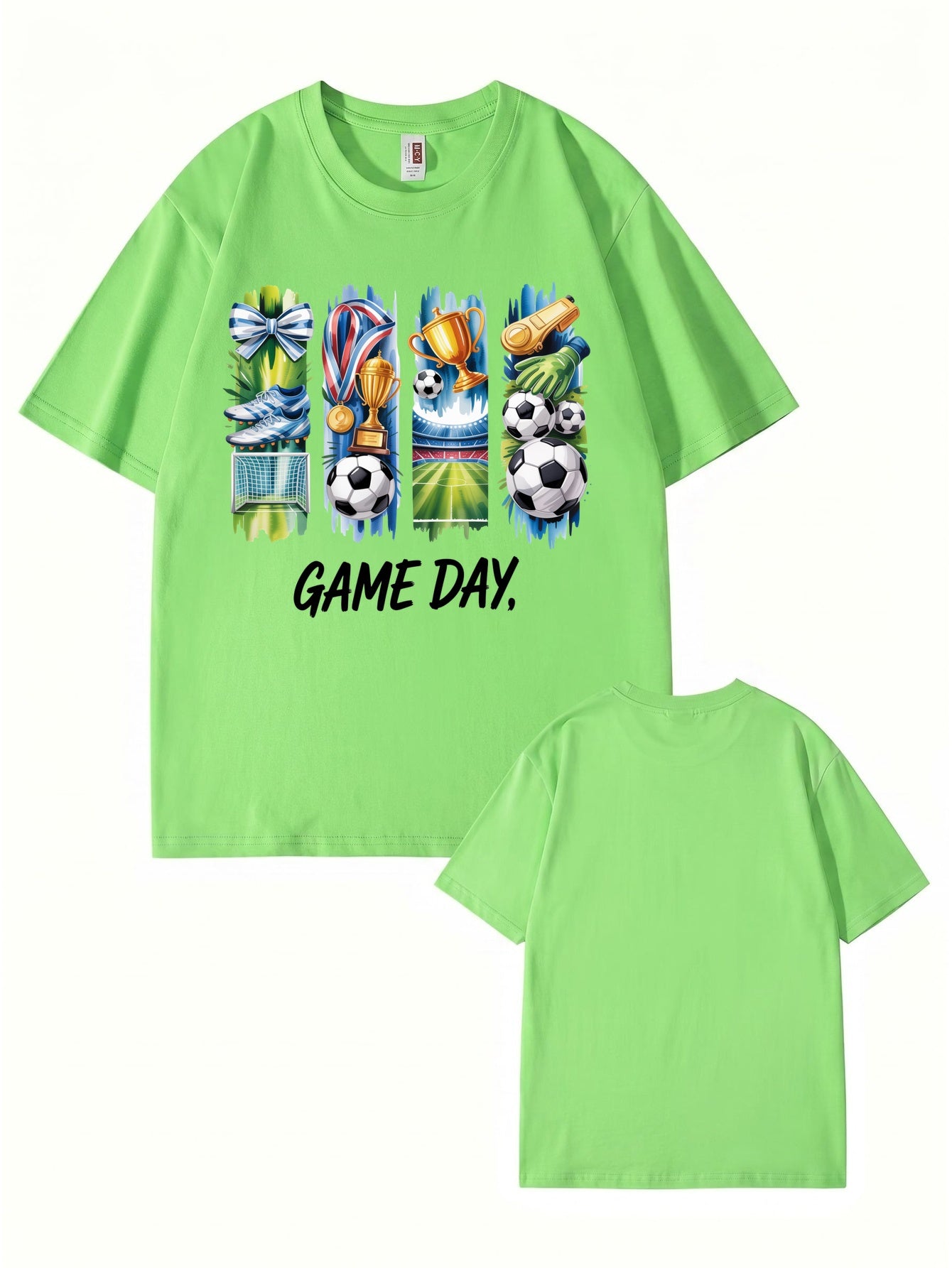 GAME DAY Soccer Graphic Print T-Shirt - Premium 200GSM Cotton Tee