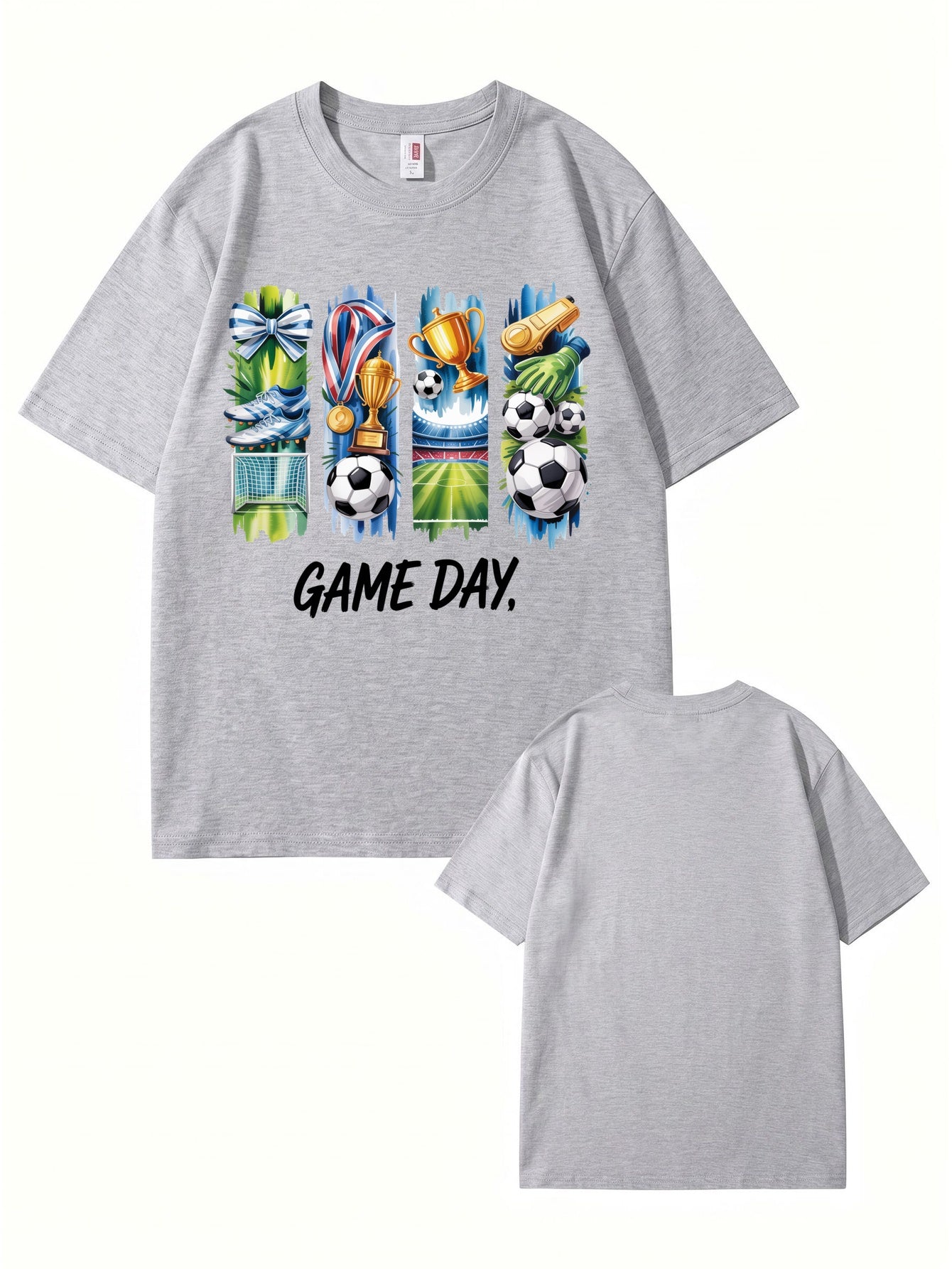 GAME DAY Soccer Graphic Print T-Shirt - Premium 200GSM Cotton Tee