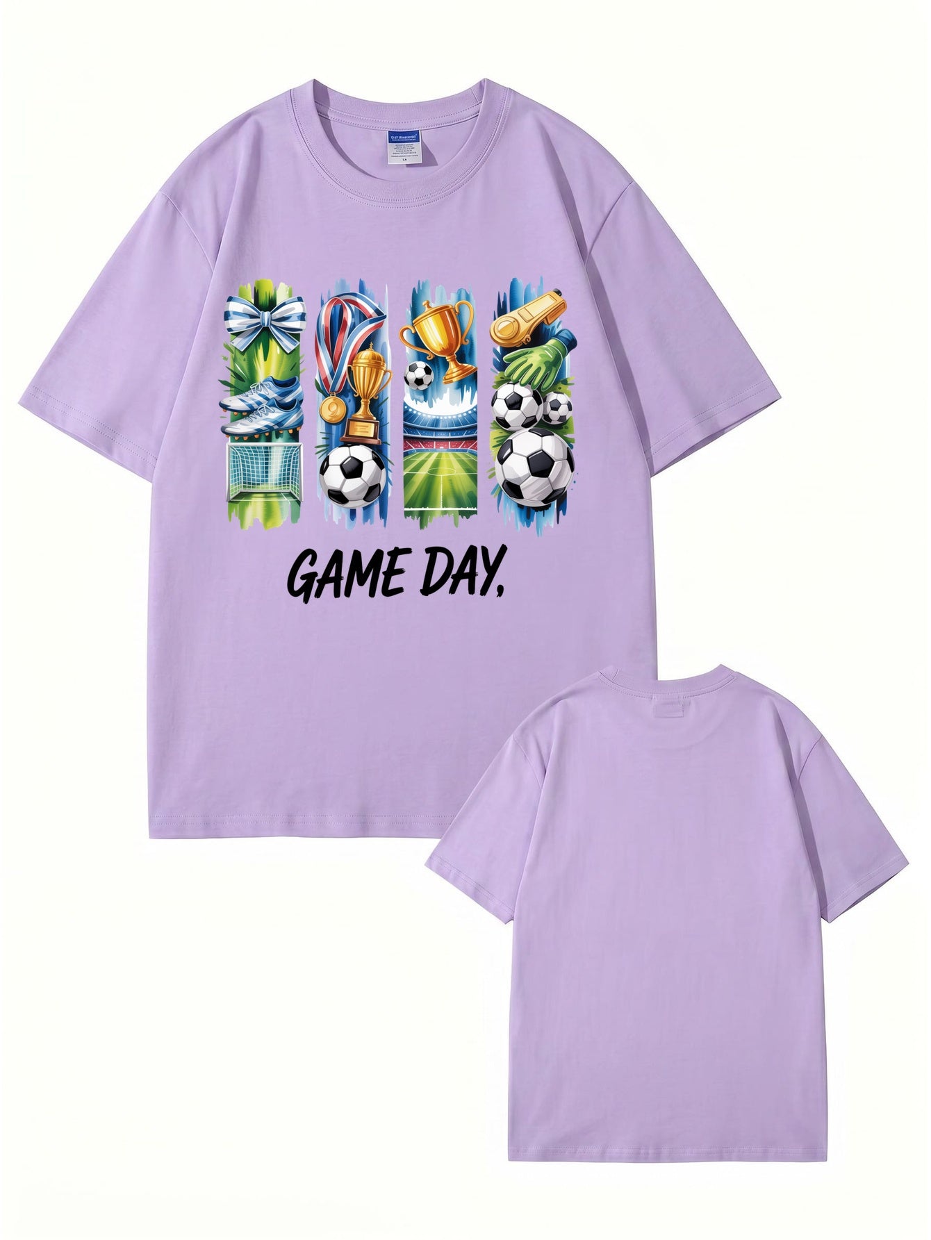 GAME DAY Soccer Graphic Print T-Shirt - Premium 200GSM Cotton Tee