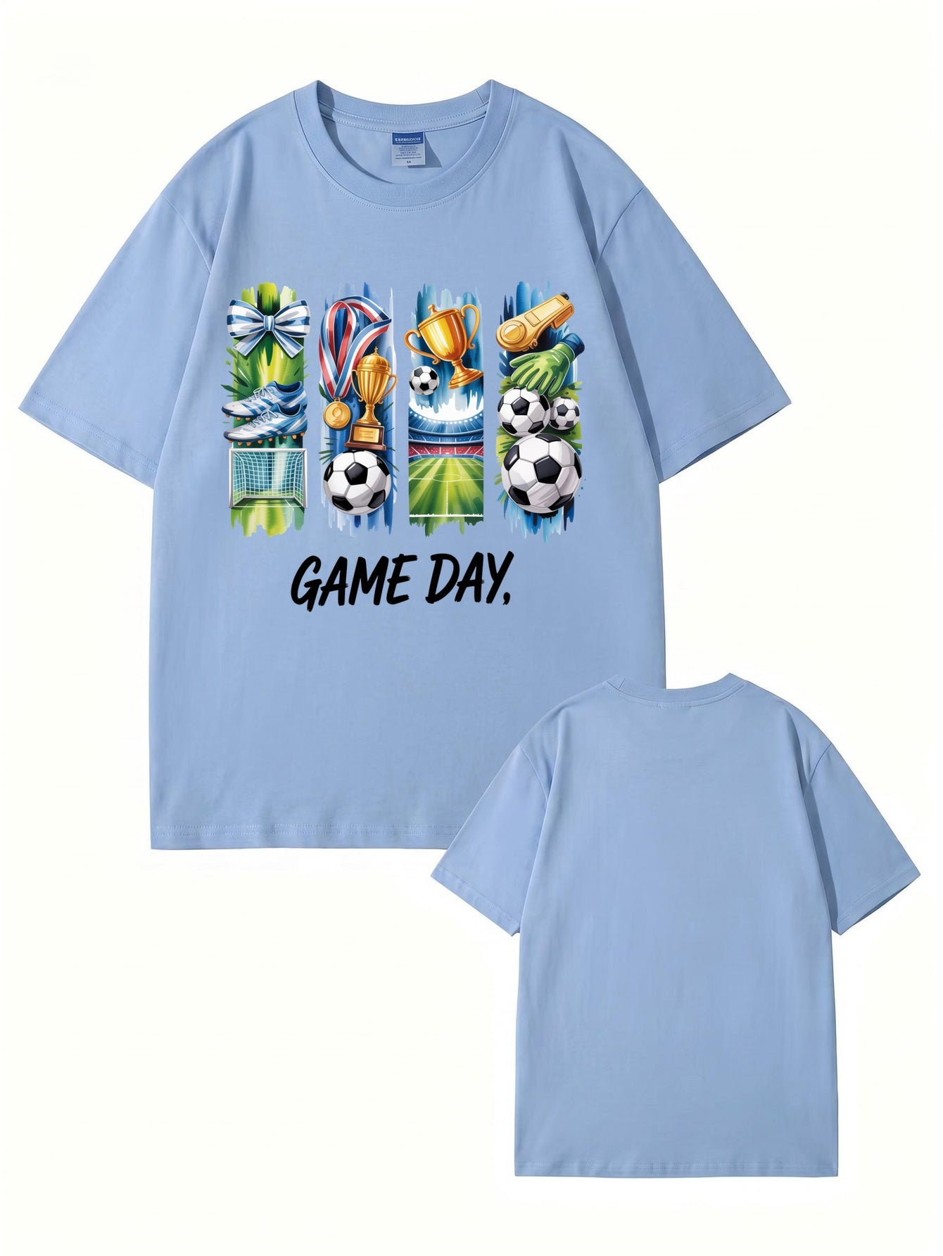 GAME DAY Soccer Graphic Print T-Shirt - Premium 200GSM Cotton Tee