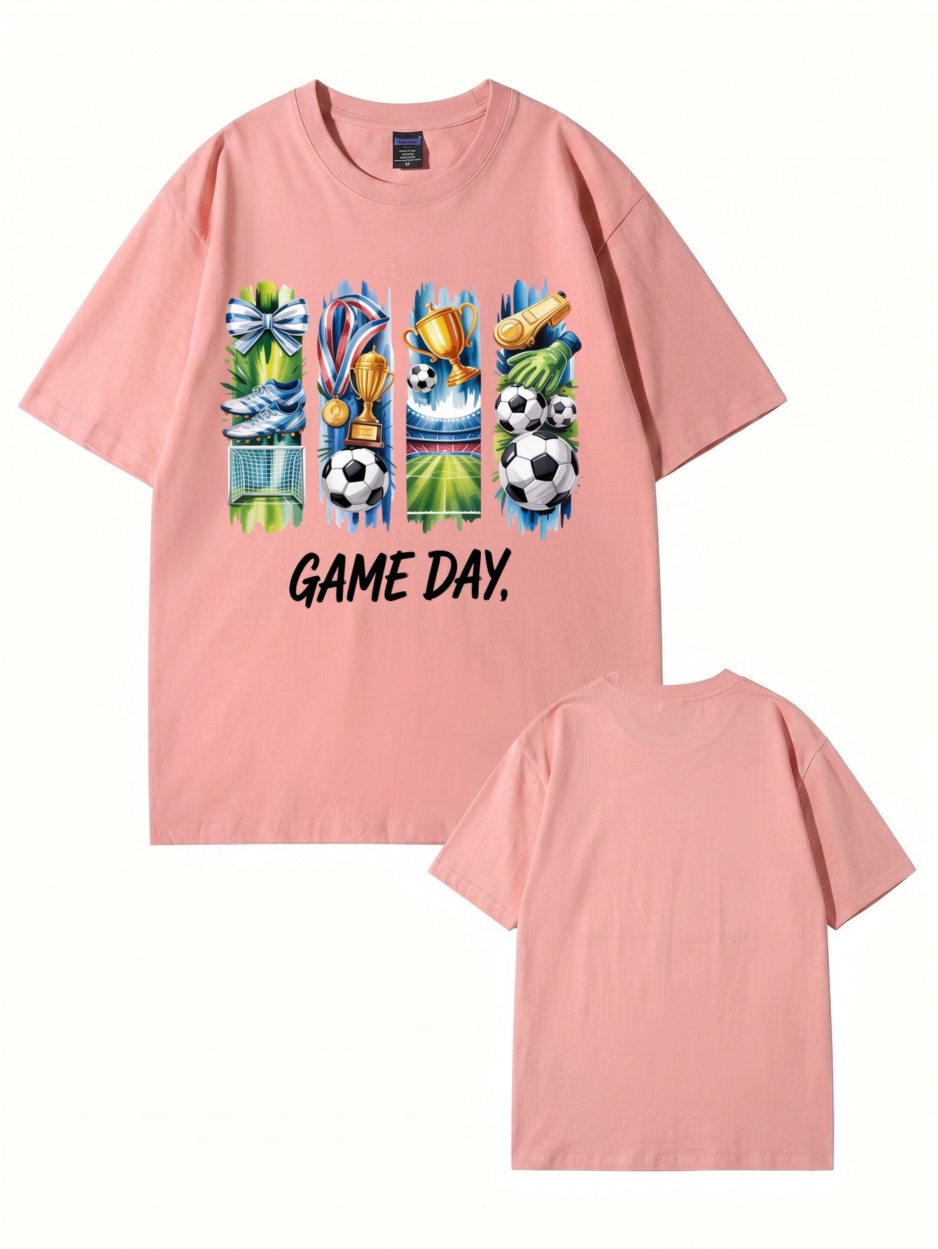 GAME DAY Soccer Graphic Print T-Shirt - Premium 200GSM Cotton Tee