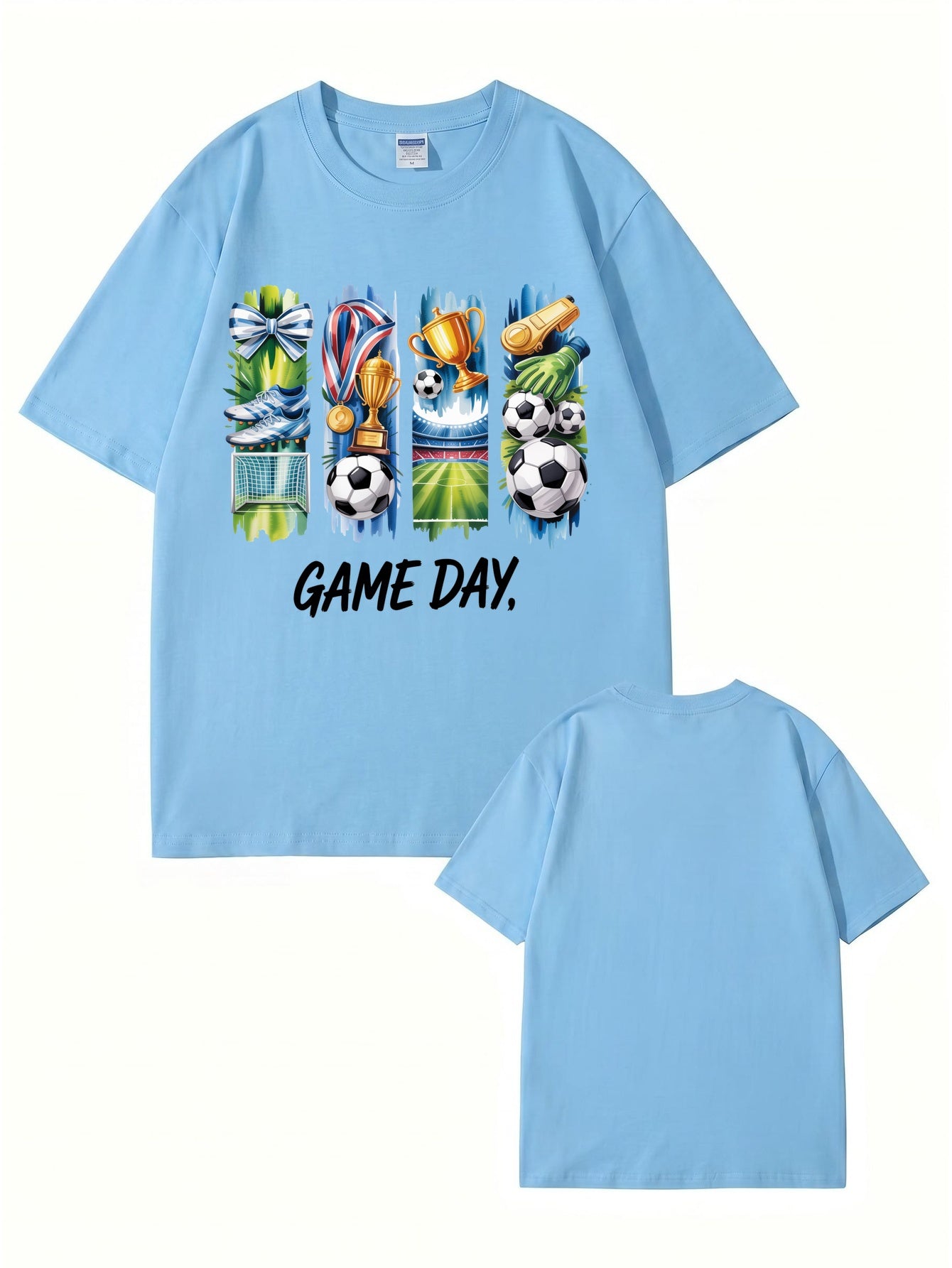 GAME DAY Soccer Graphic Print T-Shirt - Premium 200GSM Cotton Tee