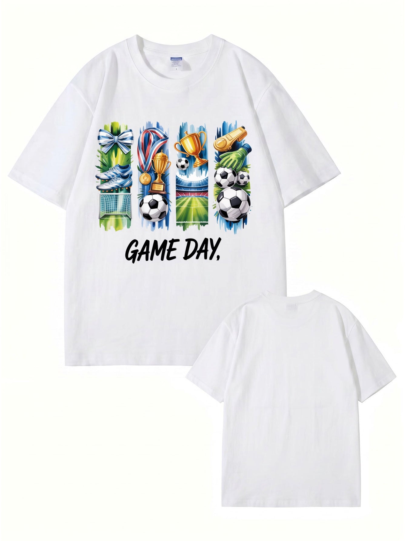 GAME DAY Soccer Graphic Print T-Shirt - Premium 200GSM Cotton Tee