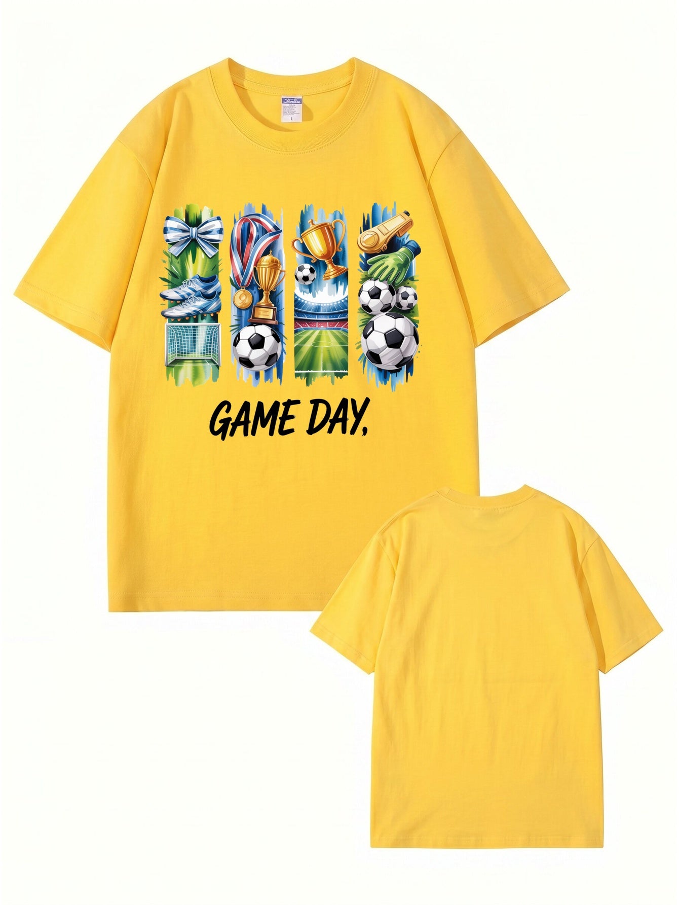 GAME DAY Soccer Graphic Print T-Shirt - Premium 200GSM Cotton Tee