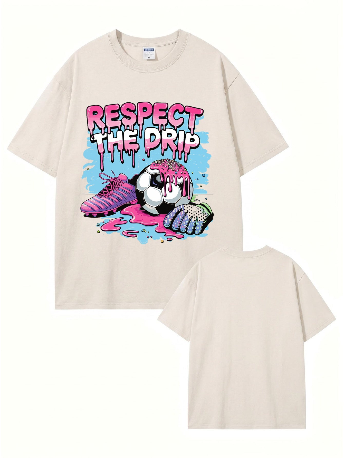 Respect The Drip Soccer Graphic Tee - Premium Vintage Washed Cotton