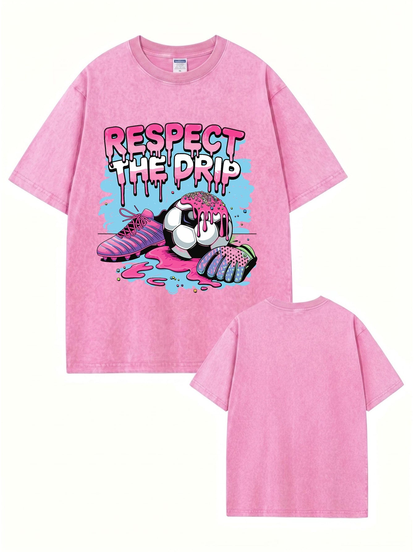 Respect The Drip Soccer Graphic Tee - Premium Vintage Washed Cotton