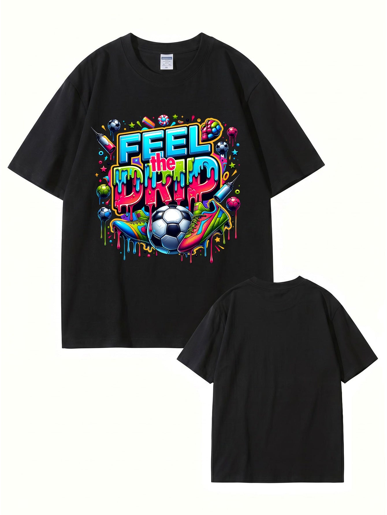 Feel The Drip Soccer Graphic Print 100% Cotton Premium T-Shirt