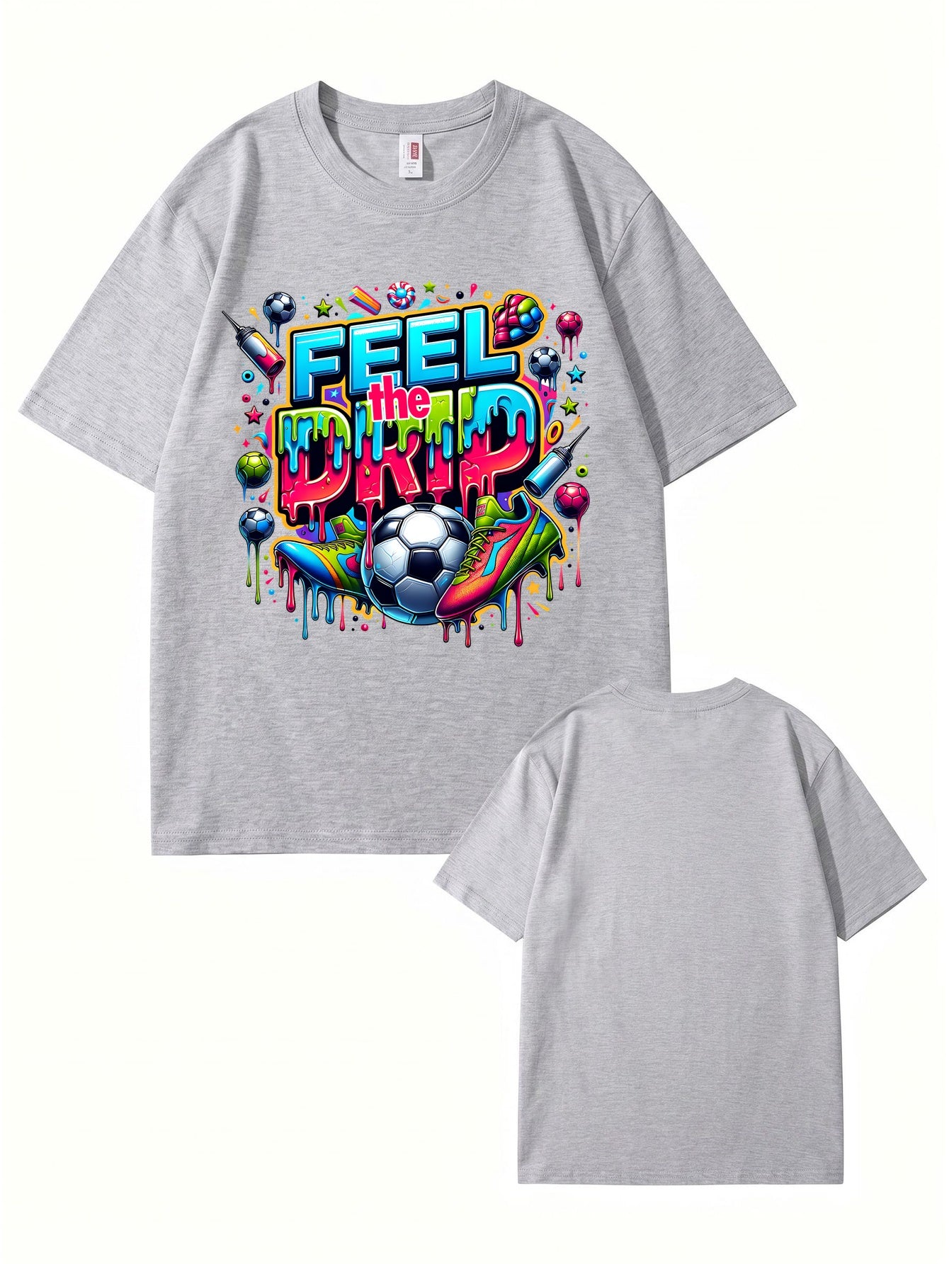 Feel The Drip Soccer Graphic Print 100% Cotton Premium T-Shirt