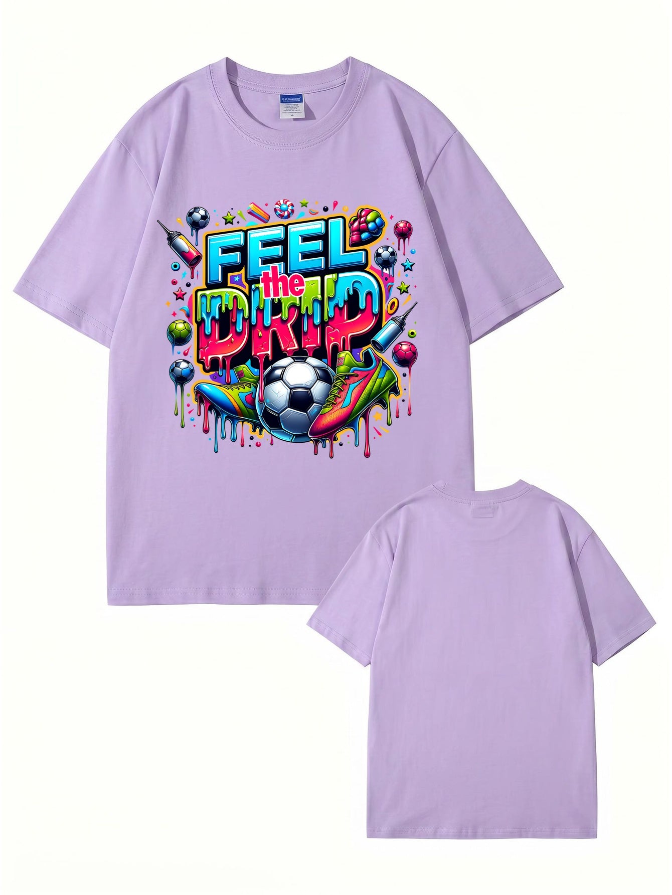 Feel The Drip Soccer Graphic Print 100% Cotton Premium T-Shirt