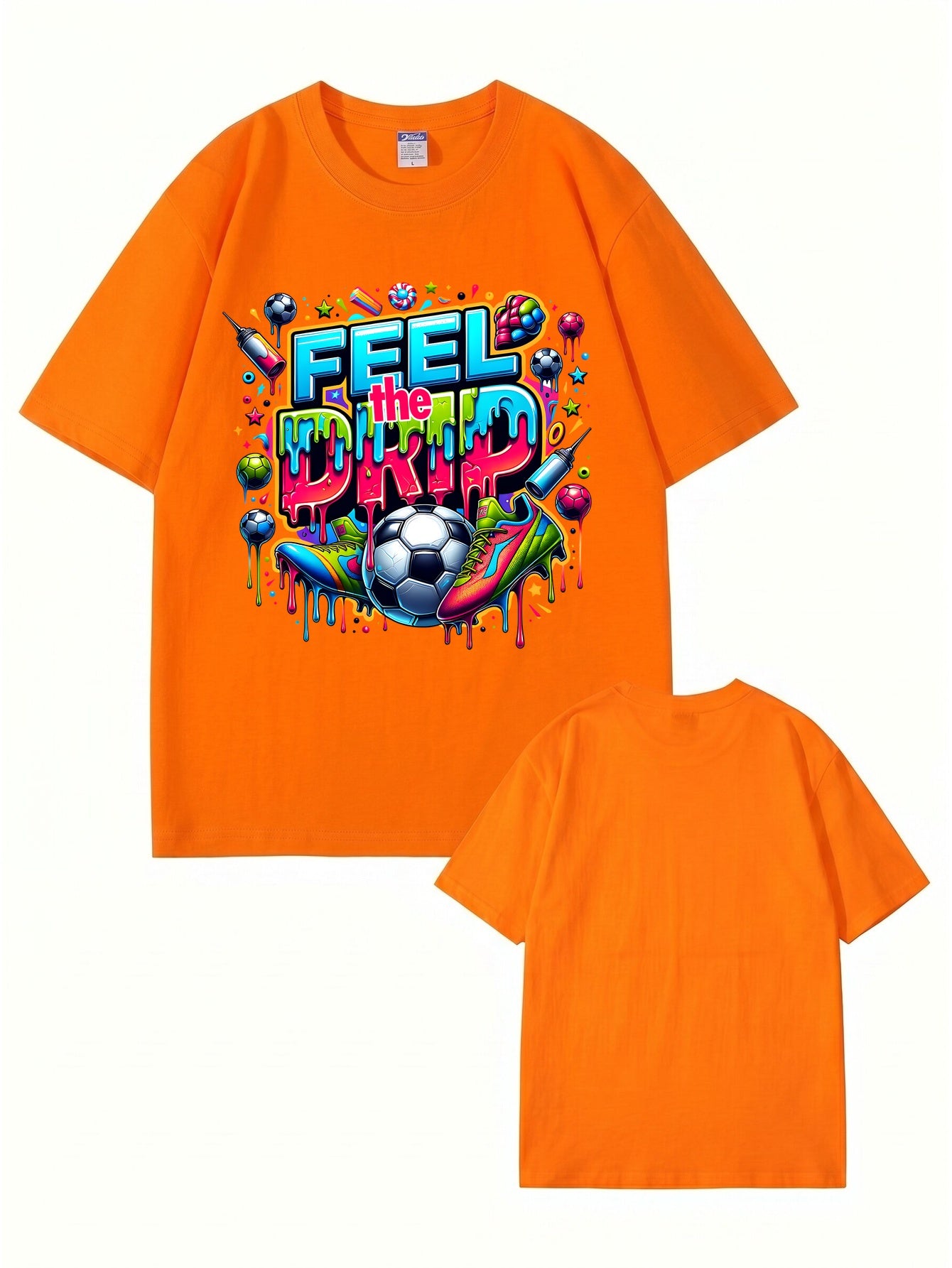 Feel The Drip Soccer Graphic Print 100% Cotton Premium T-Shirt