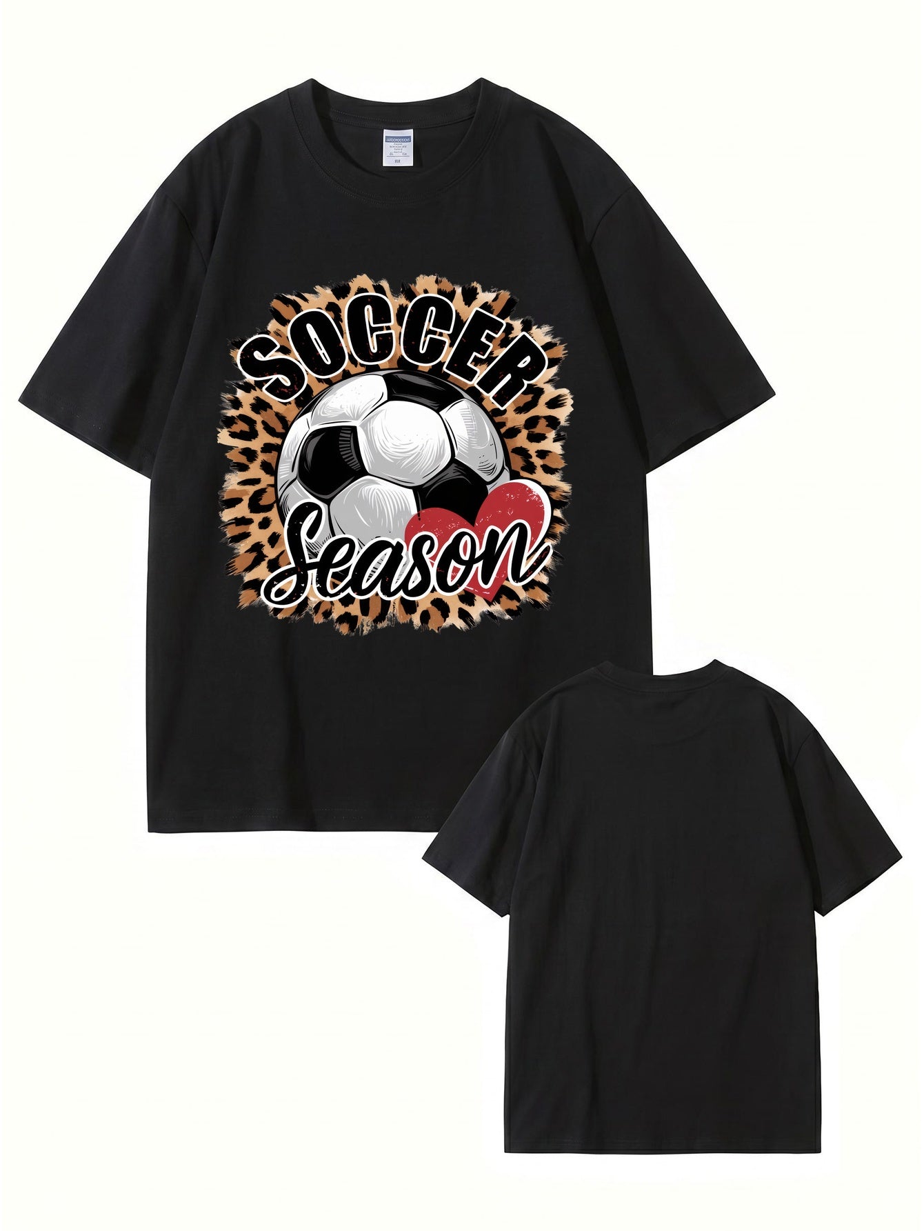 Soccer Season Leopard Print Graphic T-Shirt | Sporty Casual Cotton Tee