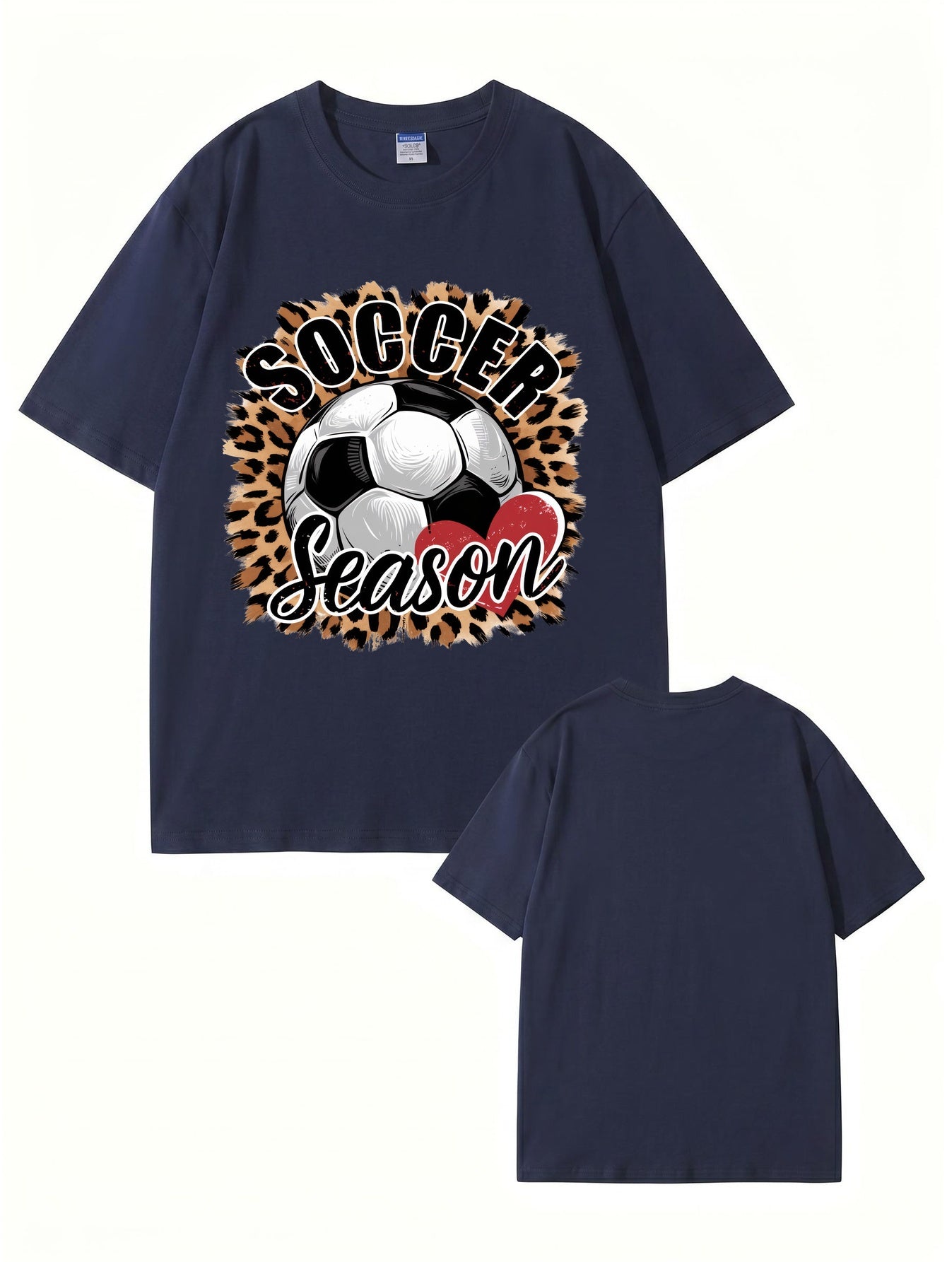 Soccer Season Leopard Print Graphic T-Shirt | Sporty Casual Cotton Tee