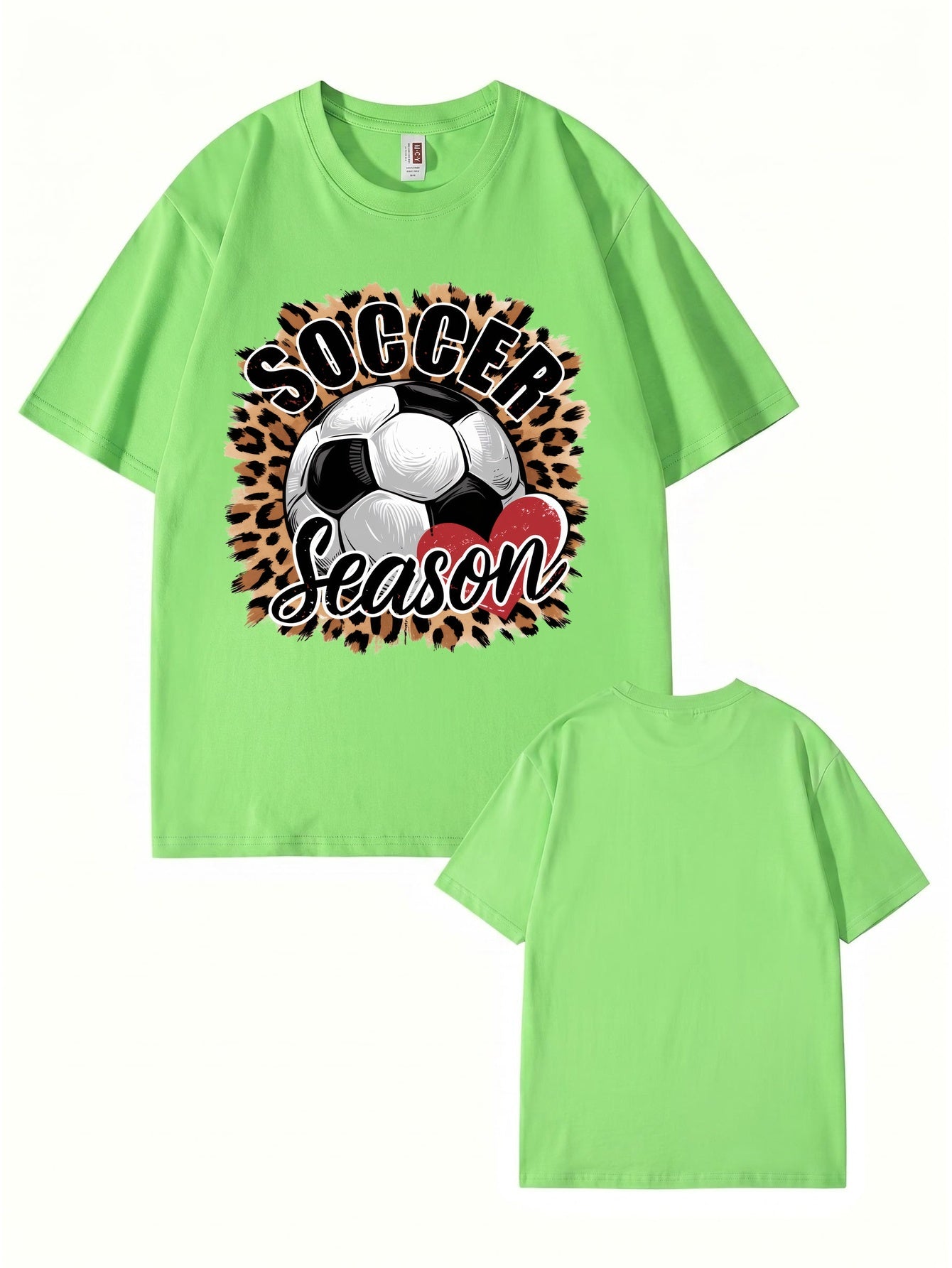 Soccer Season Leopard Print Graphic T-Shirt | Sporty Casual Cotton Tee