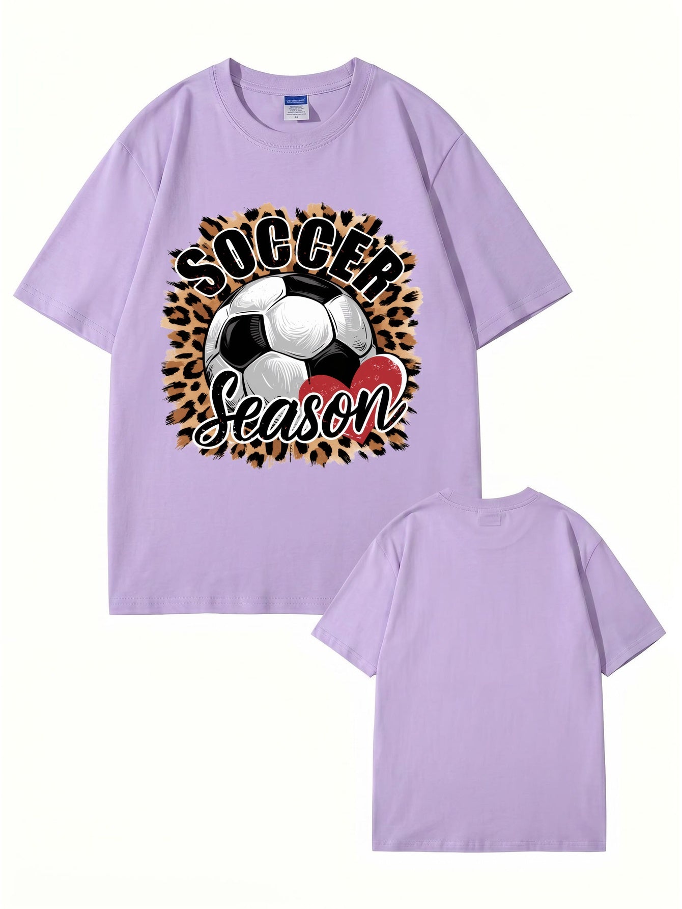 Soccer Season Leopard Print Graphic T-Shirt | Sporty Casual Cotton Tee