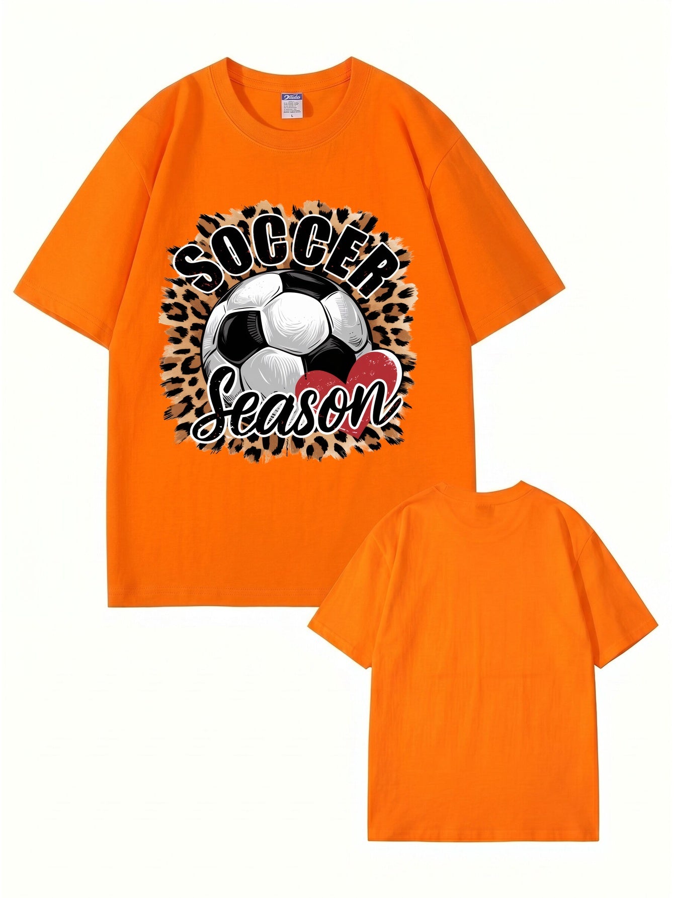 Soccer Season Leopard Print Graphic T-Shirt | Sporty Casual Cotton Tee