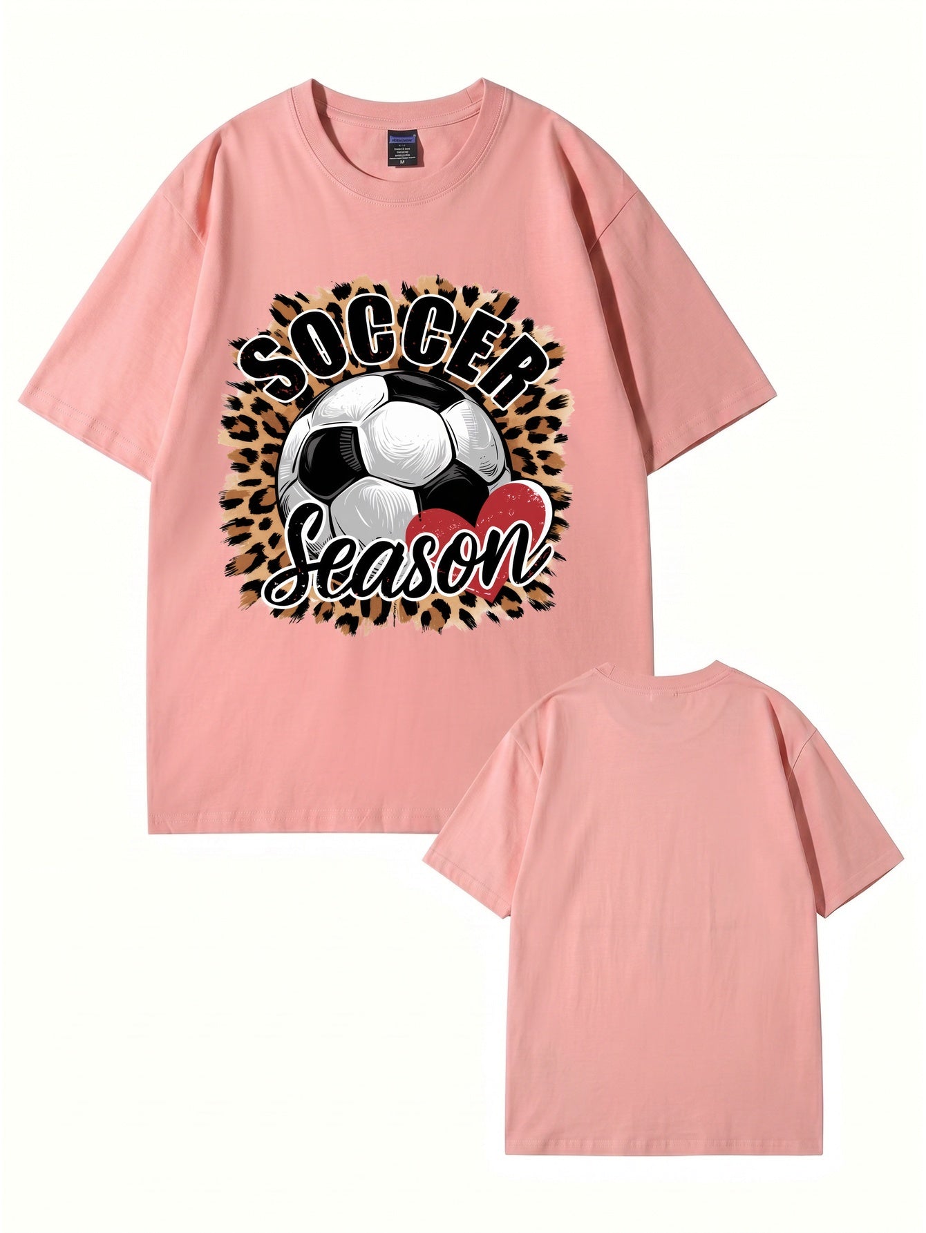Soccer Season Leopard Print Graphic T-Shirt | Sporty Casual Cotton Tee