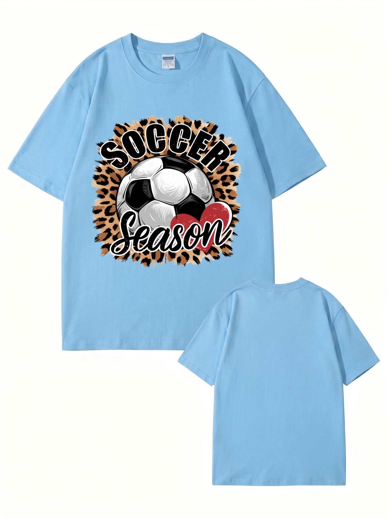Soccer Season Leopard Print Graphic T-Shirt | Sporty Casual Cotton Tee