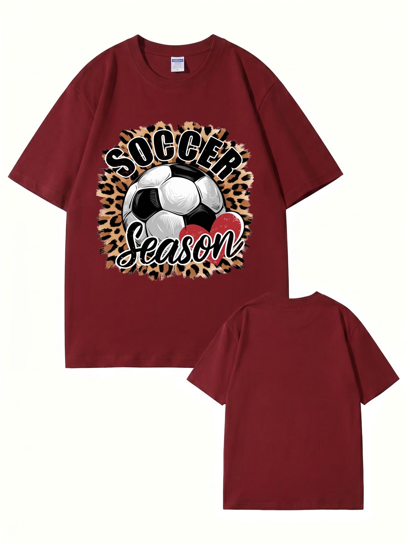 Soccer Season Leopard Print Graphic T-Shirt | Sporty Casual Cotton Tee