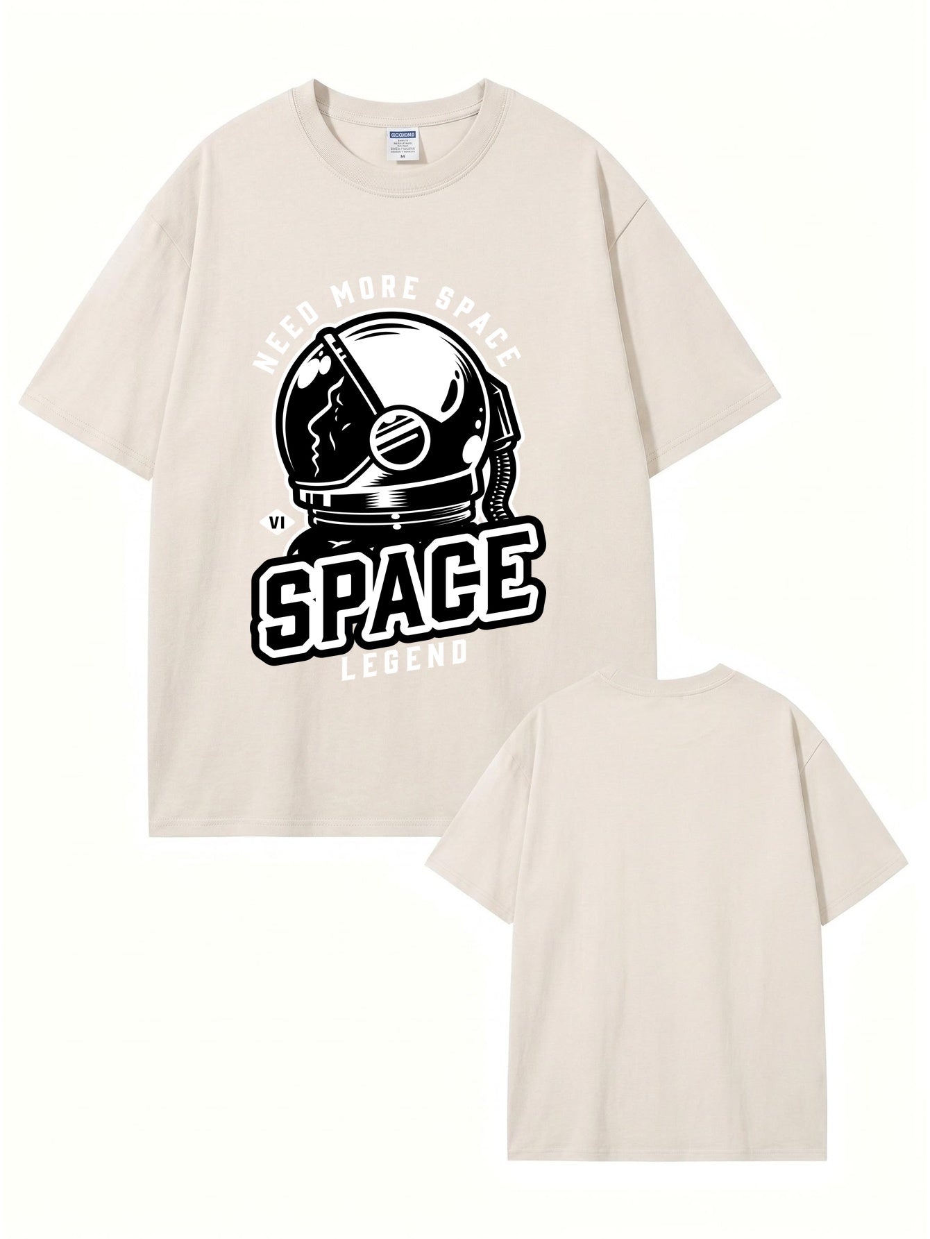 Need More Space Astronaut Graphic Vintage Washed Heavyweight Cotton T-Shirt