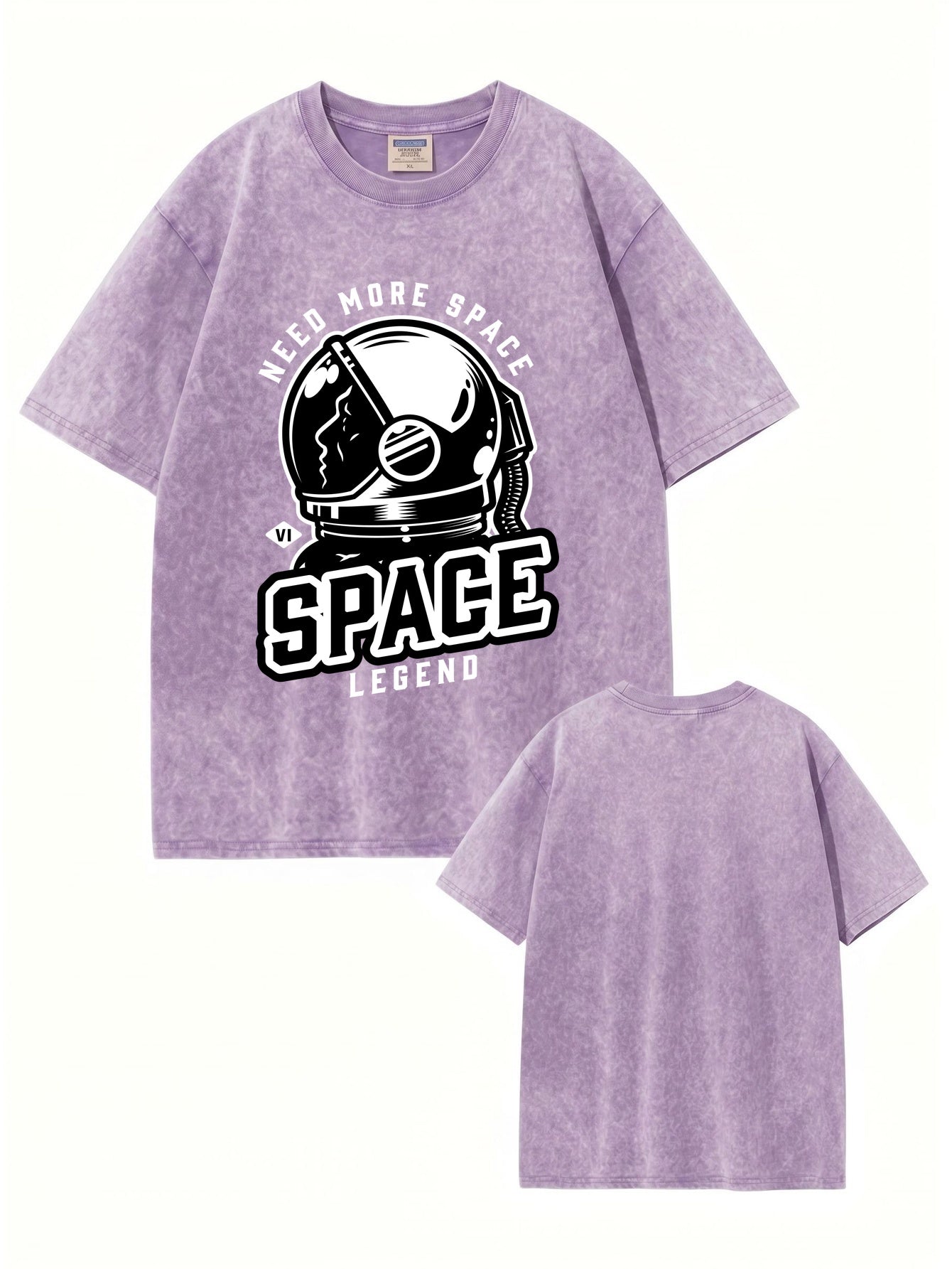 Need More Space Astronaut Graphic Vintage Washed Heavyweight Cotton T-Shirt